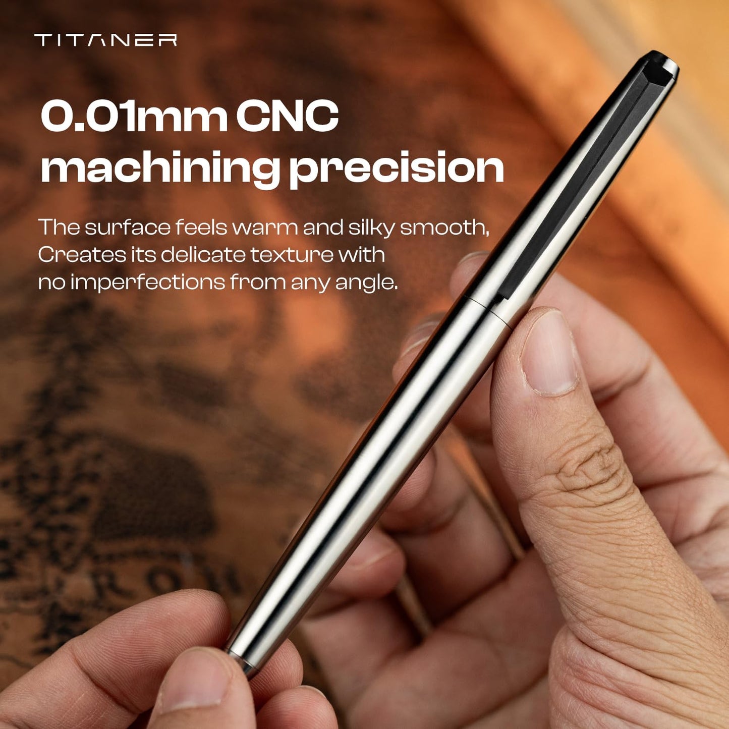 TITANER TiWard:Titanium Tactical Ballpoint Pen - Professional EDC Writing Tool Compatible with Multiple Refill for Signature Business Writing Journaling for Gifts or Collectibles.(Titanium)