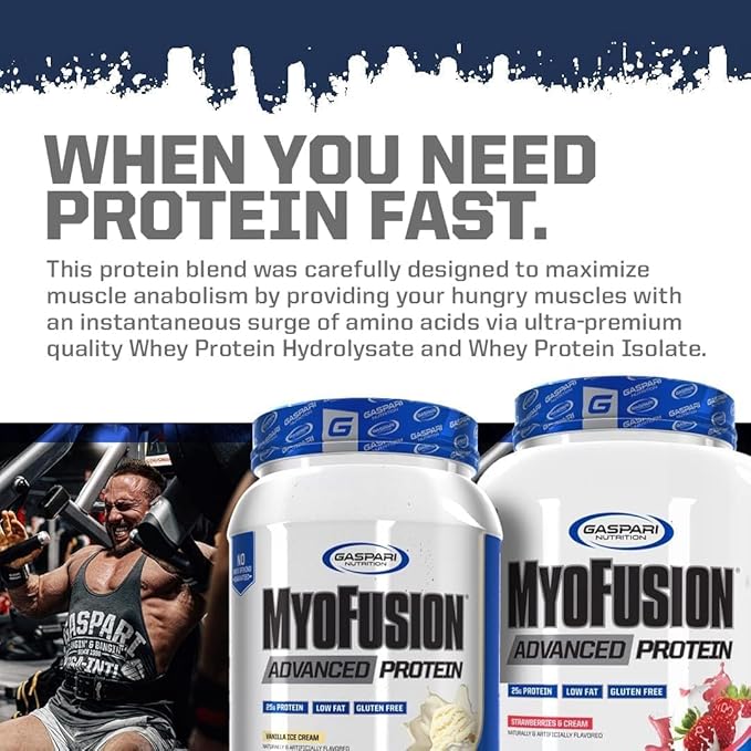 Gaspari Nutrition Myofusion Advanced Protein, Protein Blend with Whey Protein, Casein Protein and Isolate Protein, Low Fat and Gluten Free (Chocolate Peanut Butter Crunch, 2 Pound)