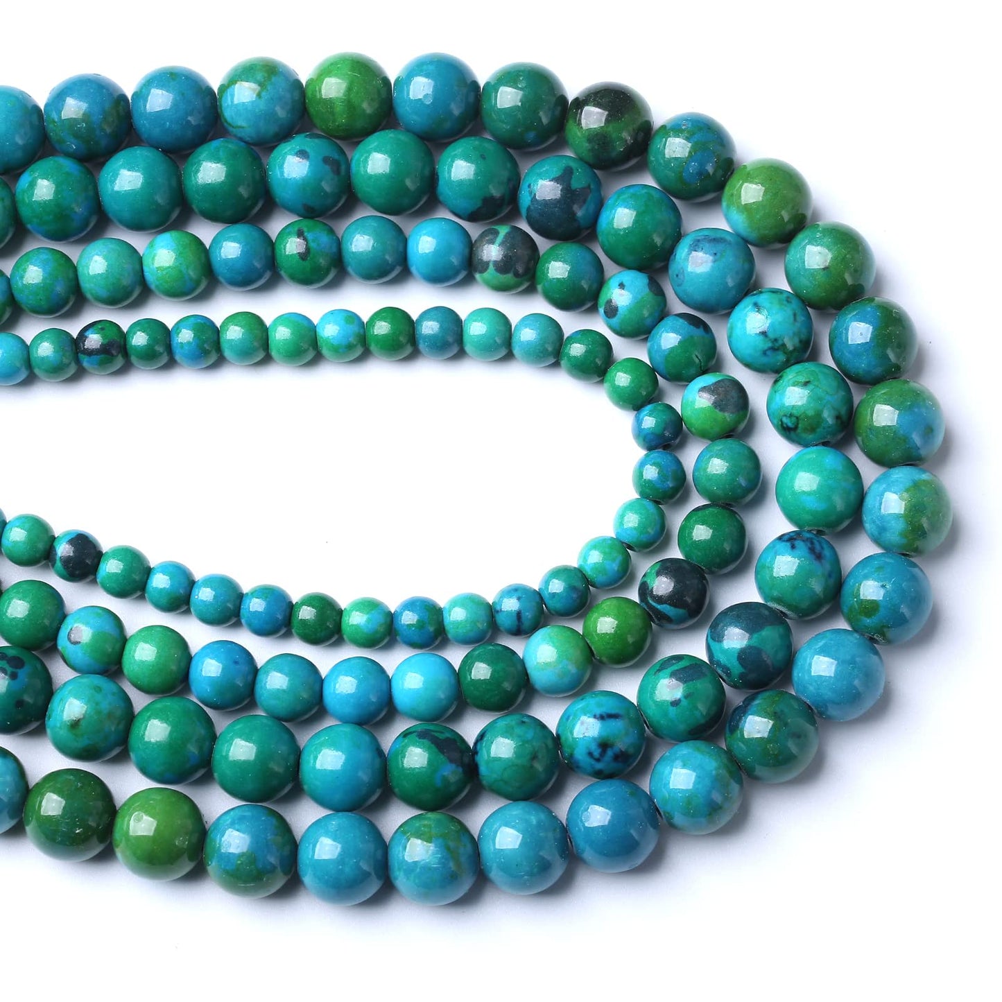 90PCS 4mm Natural Stone Beads Phoenix Chrysocolla Round Loose Gemstone Beads for Jewelry Making DIY Bracelet Necklace 15 Inch,Energy Stone Healing Power (4mm, Phoenix Chrysocolla Stone)
