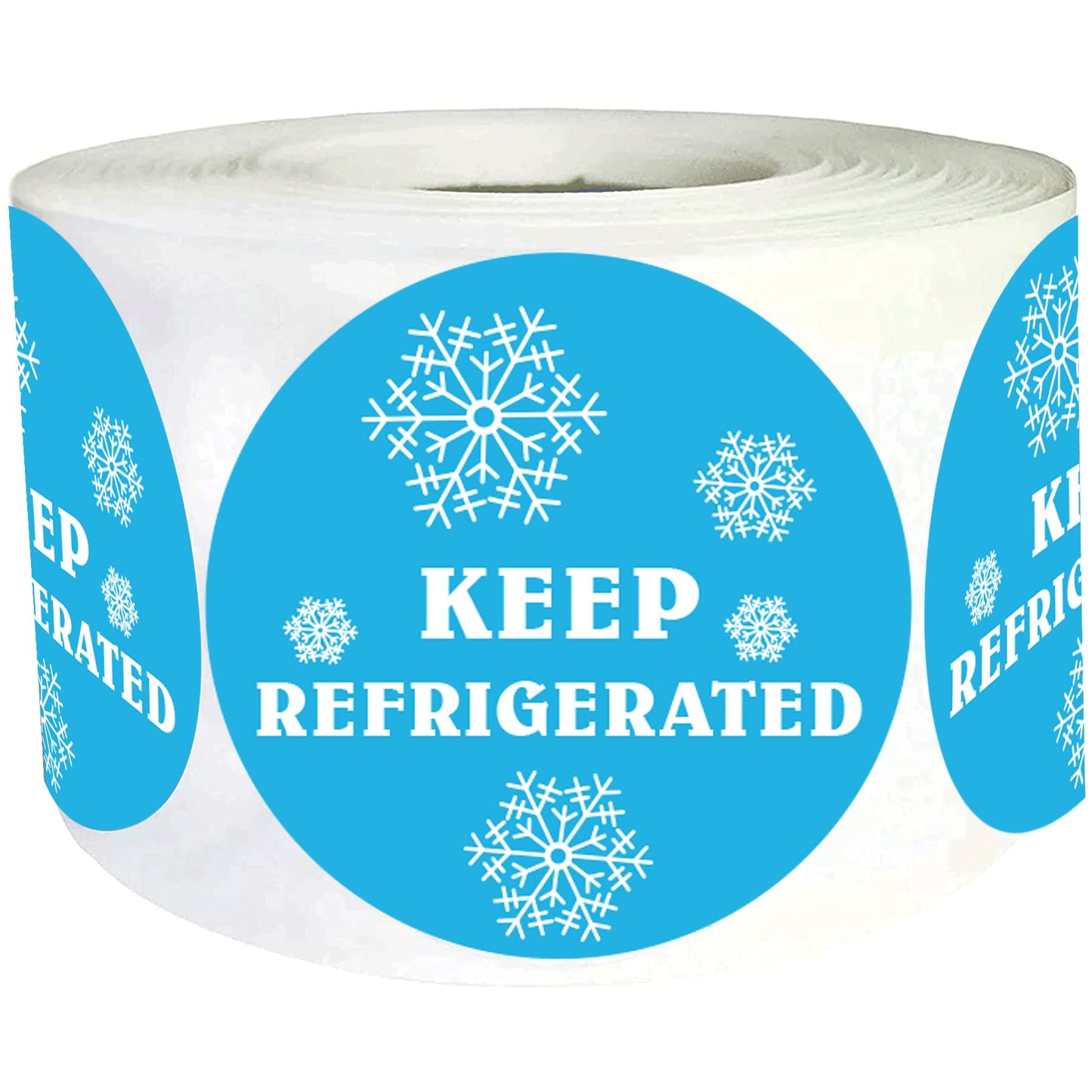 wootile Keep Refrigerated Stickers Waterproof 1.5 Inch Fluorescent Round Dots Blue Keep REFRIGERATED Food Packaging Warning Labels for Pharmacy, Drug Stores,Warning Labels,Health clinics,Drink 500Pcs
