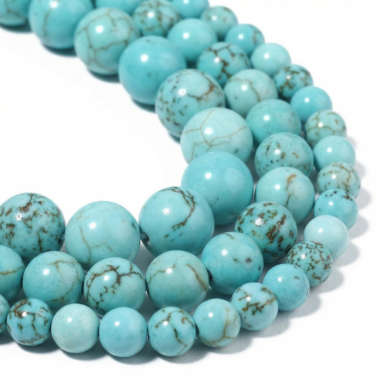 Yochus 45pcs Blue Turquoises Beads，8mm Healing Power Natural Stone Round Loose Beads for Jewelry Making Earring Necklace DIY Crafts