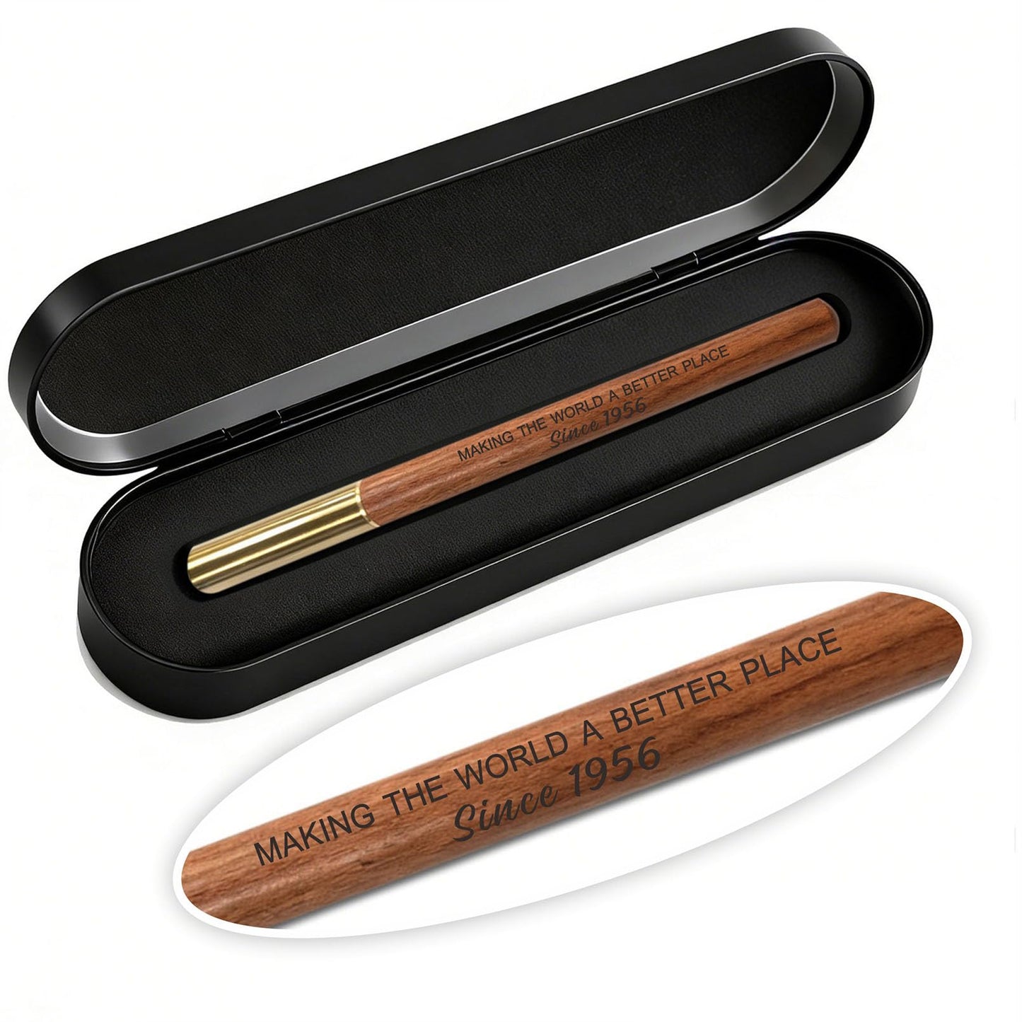 iyaone 70th Birthday Gift for 1956 Born - Engraved Wooden Gel Pen & Keepsake Box Set, Premium 70 Year Old Gift for Men & Women, Platinum Birthday Present