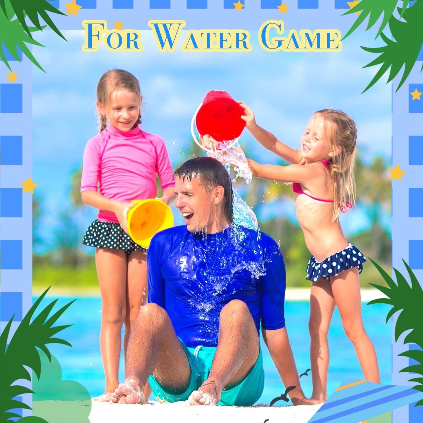 Sratte 48 Sets 4.7" Sand Buckets and Shovels Bulk Summer Beach Bucket Pack Plastic Beach Pails Sand Toys for Summer Pool Party Favors