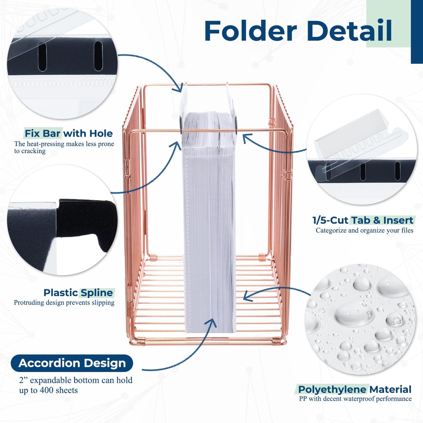 Y YOMA Plastic Extra Capacity Hanging File Folder, Letter Size, 2” Expansion, 12 Pack Clear Reinforced Expanding Hanging Folders with Tabs, Heavy Duty Waterproof Accordion for Bulky Files