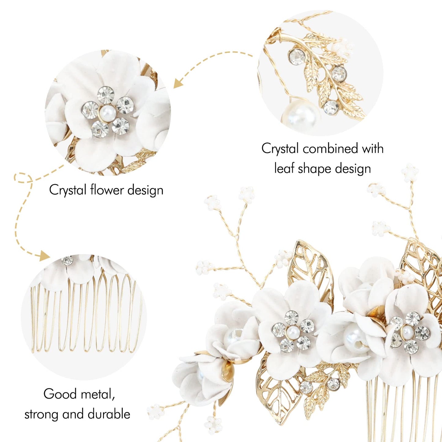 inSowni -20 Pack White Dusty Pink Blue U Shape Flower Shape Pearl Spiral Hair Combs Hair Bridal Accessories