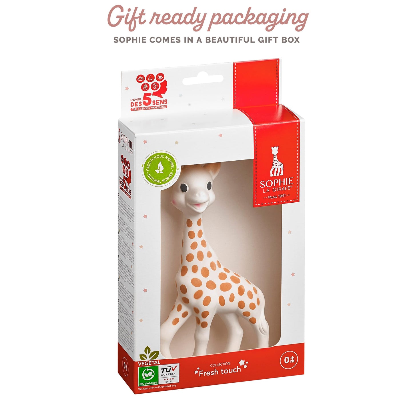 Sophie la girafe, Fresh Touch | Classic Toy Since 1961 | Natural Rubber | Designed for Teething Babies | Awaken All 5 Senses | Easy to Clean