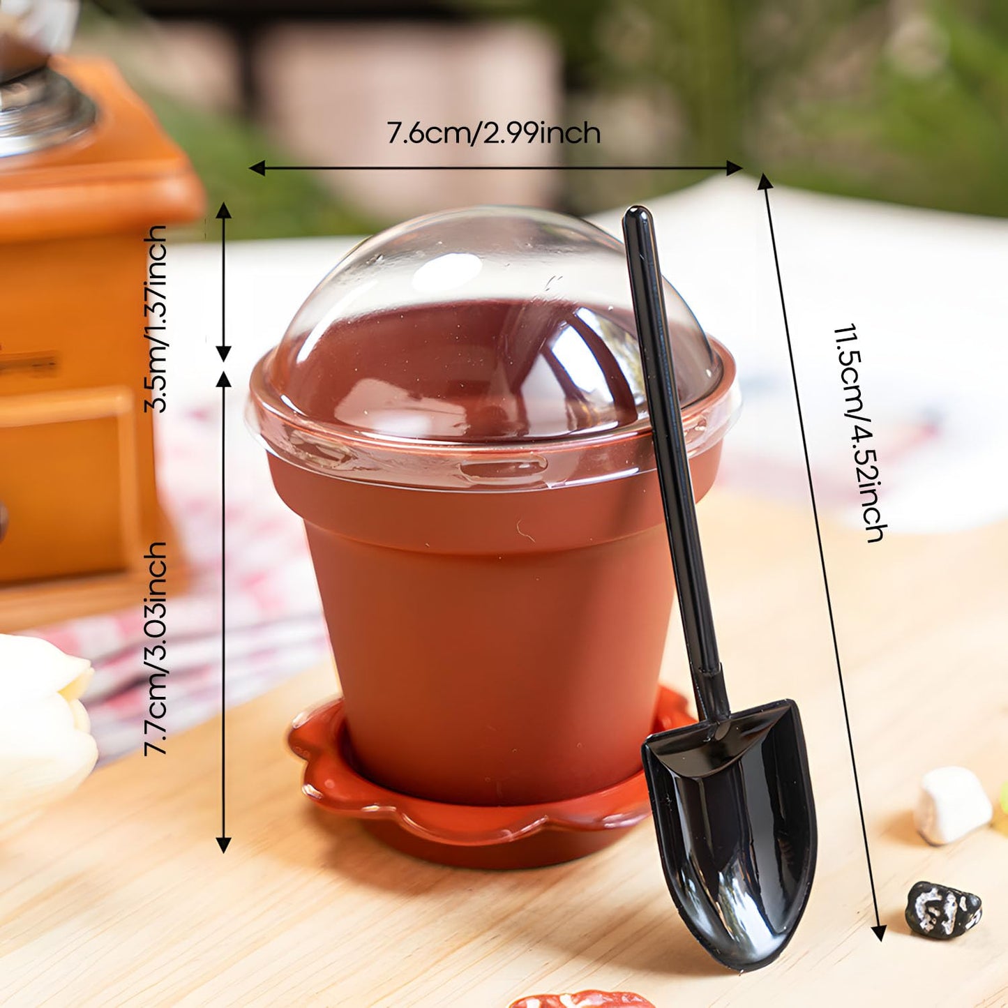 20 Pcs Nursery Pots with Humidity Dome, Cupcake Plant Nursery Pots with Bring A Plate and Shovel, Planting Cups for Seeds for Indoor Gardening and Plant Propagation