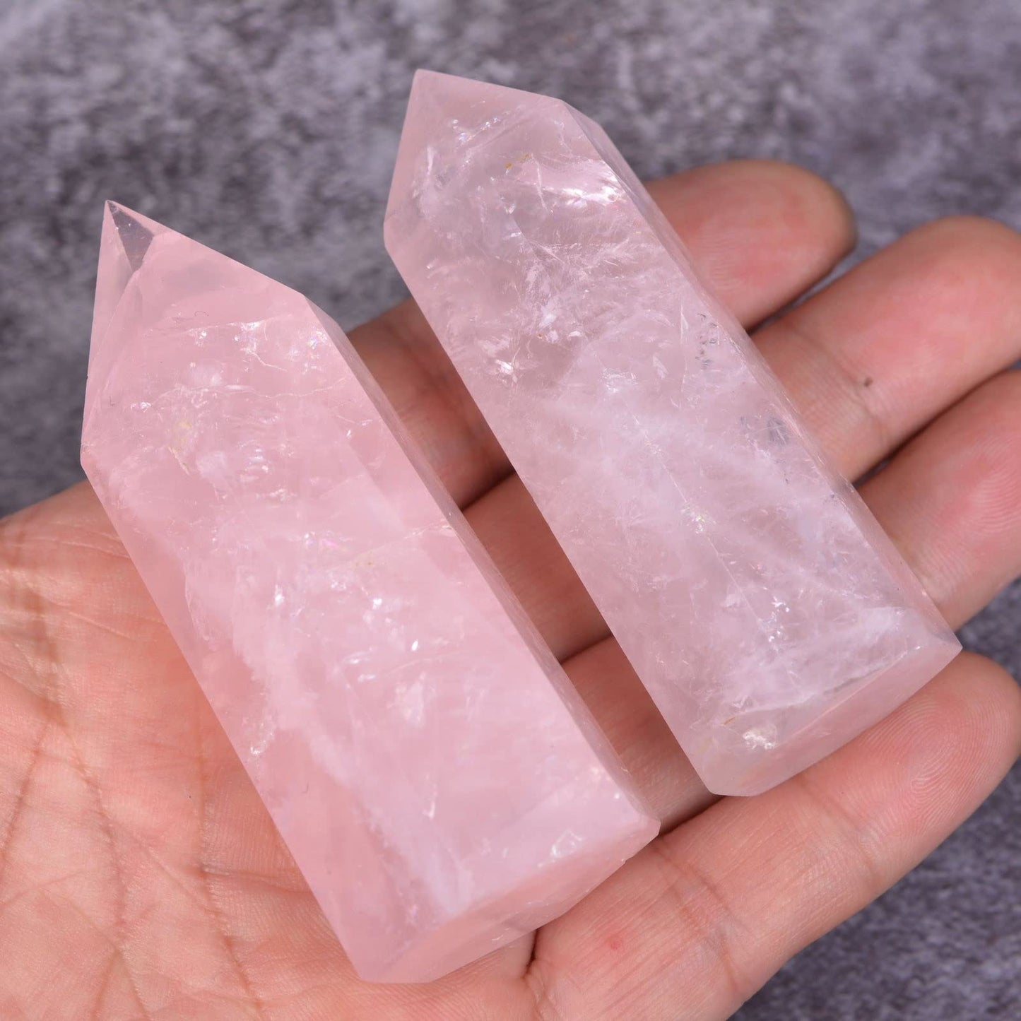 Large Rose Quartz Crystal Tower Healing Crystal Wand For Spiritual Use Hexagonal Point Reiki Chakra Gemstone Home Office Decor
