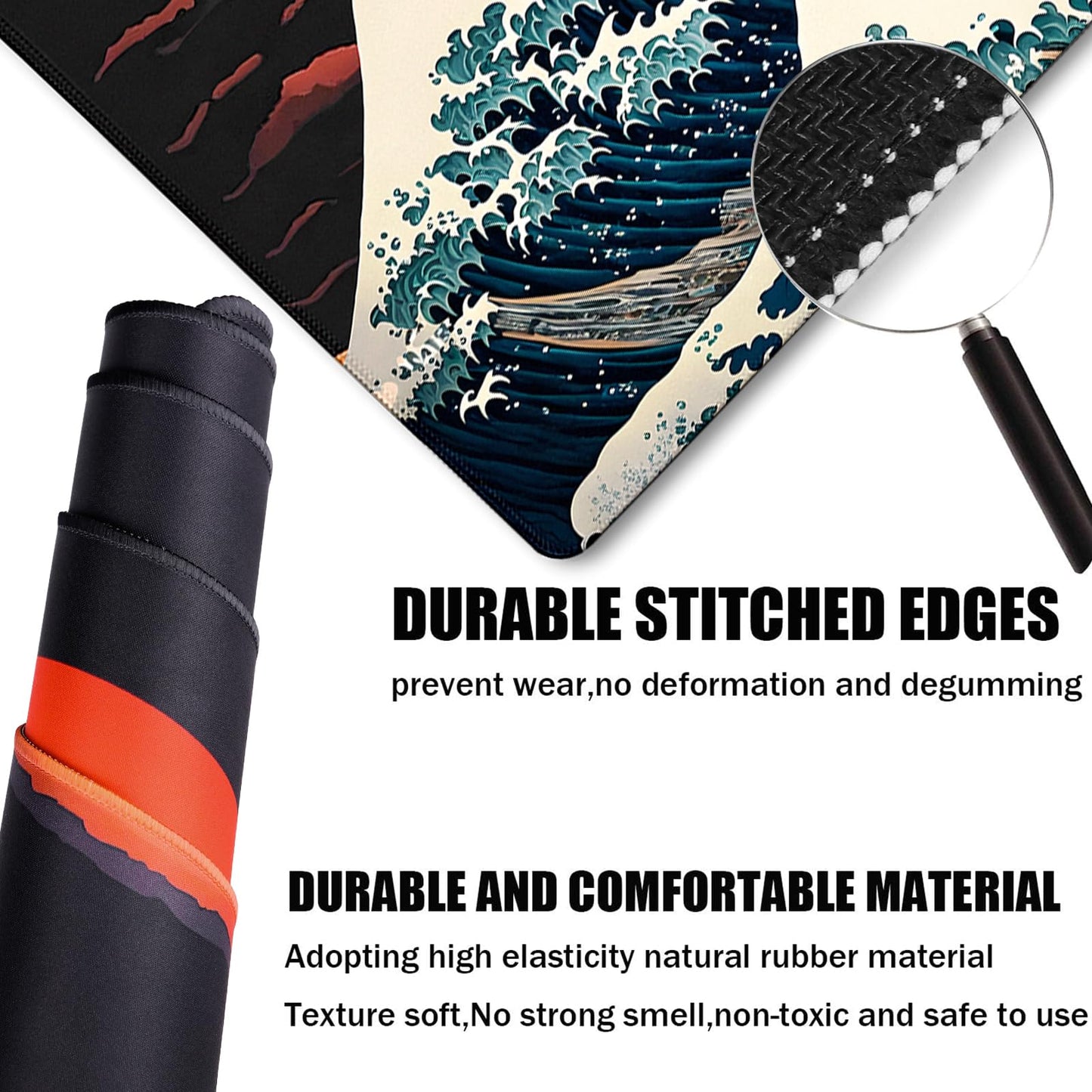Big Mouse Pad, Upgrade Durable 31.5"x15.7" Larger Extended Mouse Pad for Gamer with Stitched Edges, Waterproof Non-Slip Base Long XXL Large Mousepad for Home Office Gaming Work, Full Moon Pattern