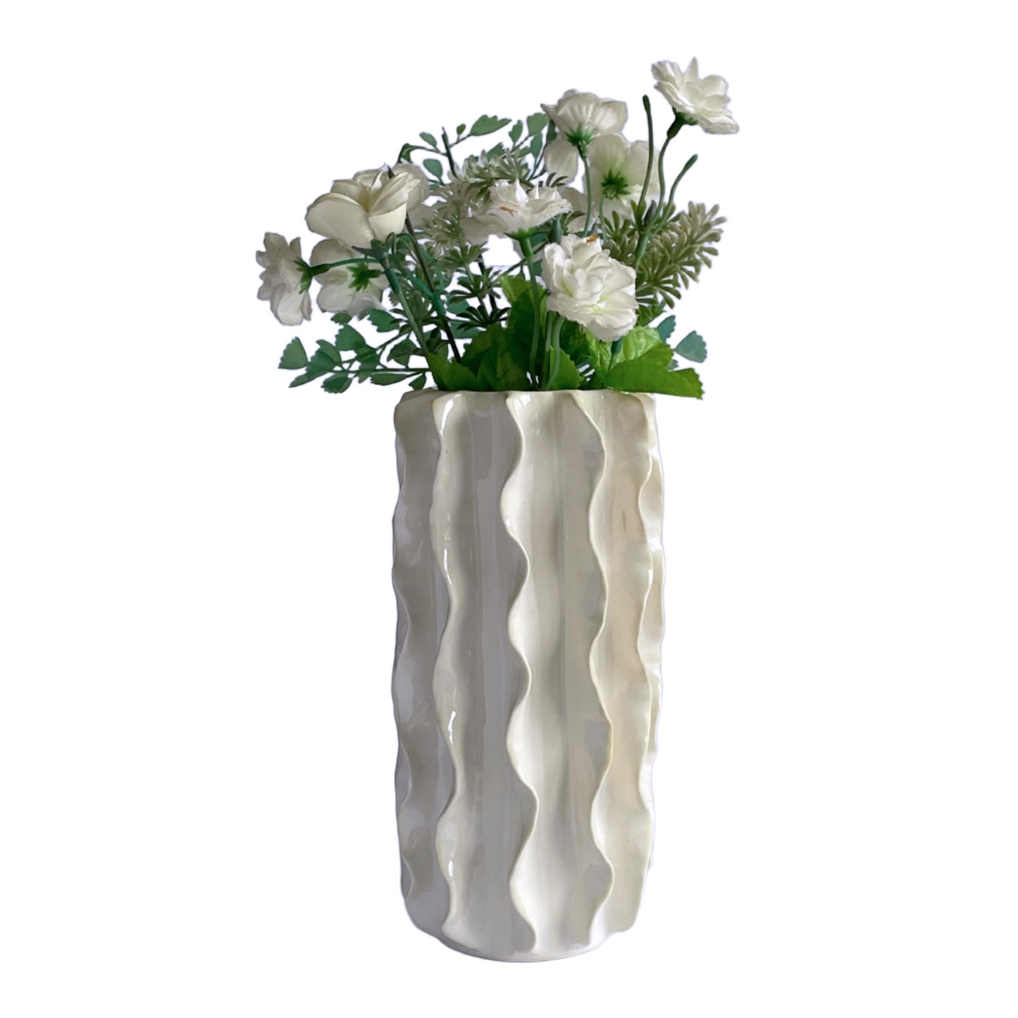 SEINHIJO Ceramic Flower Vase Modern Decor Sculpture Home Gift Statue for Tabletop Bookshelf Art 8.0 Inch
