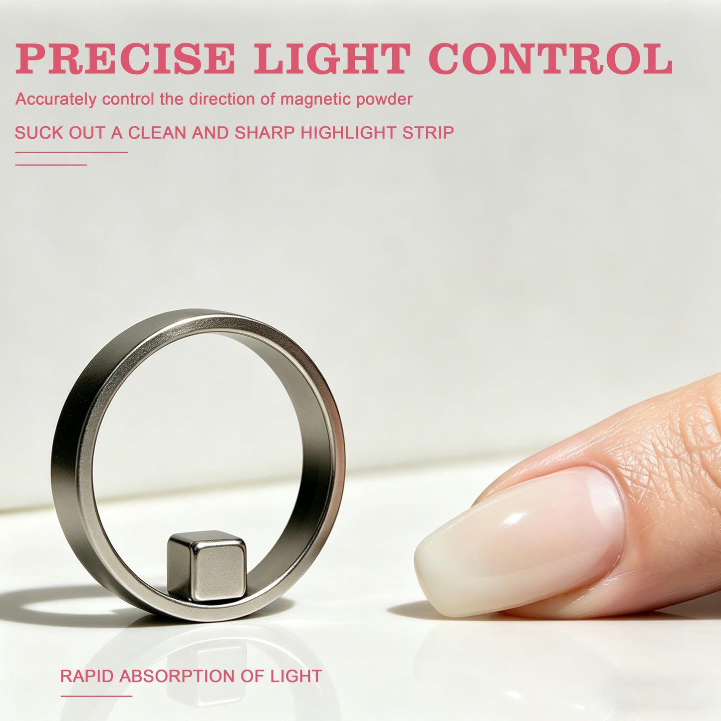 New Ring-Shaped Cat Eye Magnet for Nails,Strong Nail Magnet Tool,Portable Hollow Circular Cat Eye for Home DIY