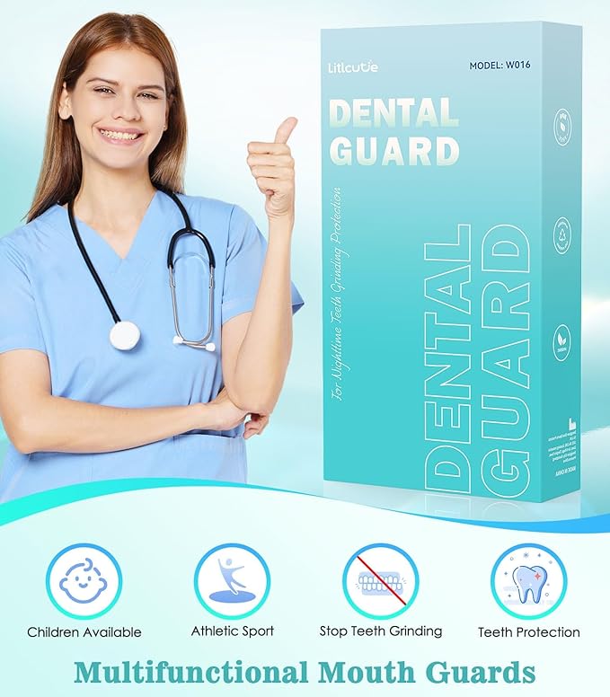Mouth Guard for Grinding Teeth at Night, Night Guards for Teeth Grinding, 4 Pack/2 Size Moldable Dental Guard for Sleeping-with 2 x 5X Mirror Mouth Guard Case