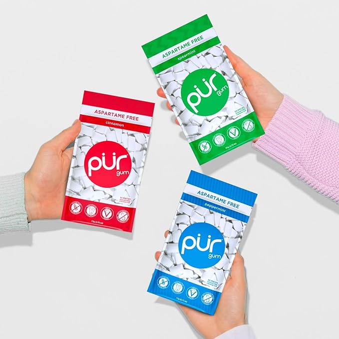 PUR Gum | Aspartame Free Chewing Gum | 100% Xylitol | Variety Pack, Amazon Exclusive, 55 Pieces (Pack of 3)