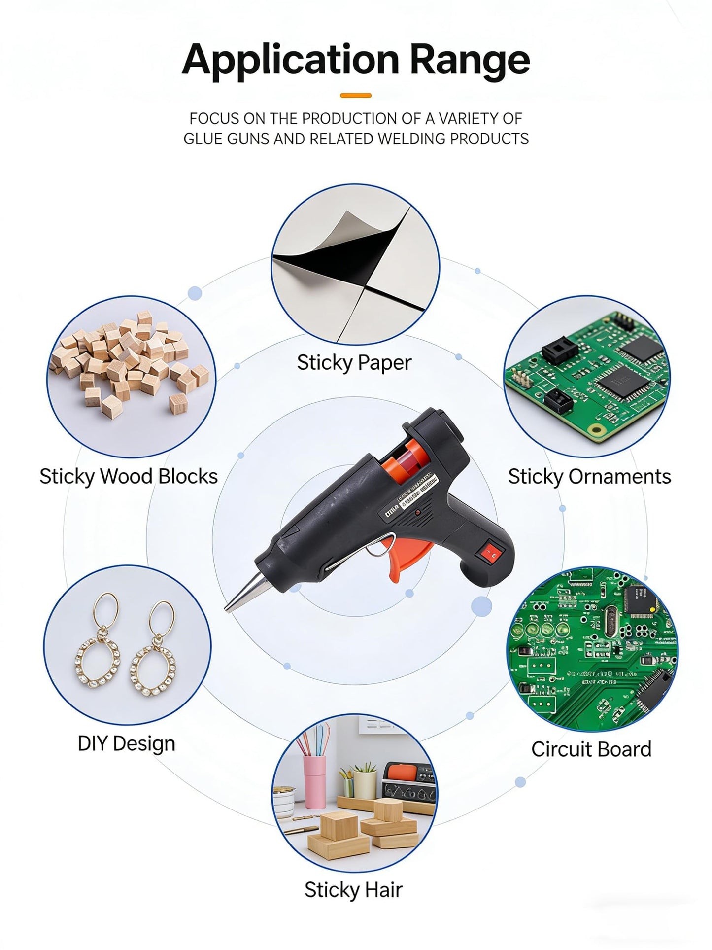 20W Mini Hot Glue Gun with PTC Heating, Anti-Drip Nozzle, On/Off Switch, with 30Pcs 7mm Glue Sticks, Fast Heating Craft Glue Gun for DIY, Repairs & Home Projects Blue