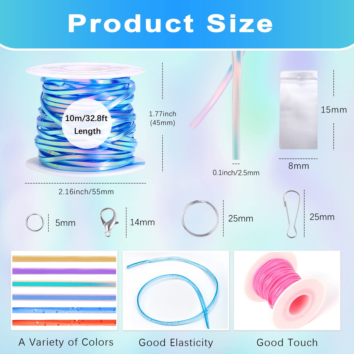 Karsspor Glitter/Laser/Normal Lanyard String Kit - 24 Rolls Gimp String, Plastic Lacing for DIY Bracelets, Key Chains, Pony Beads and Lanyards (788 Feet)