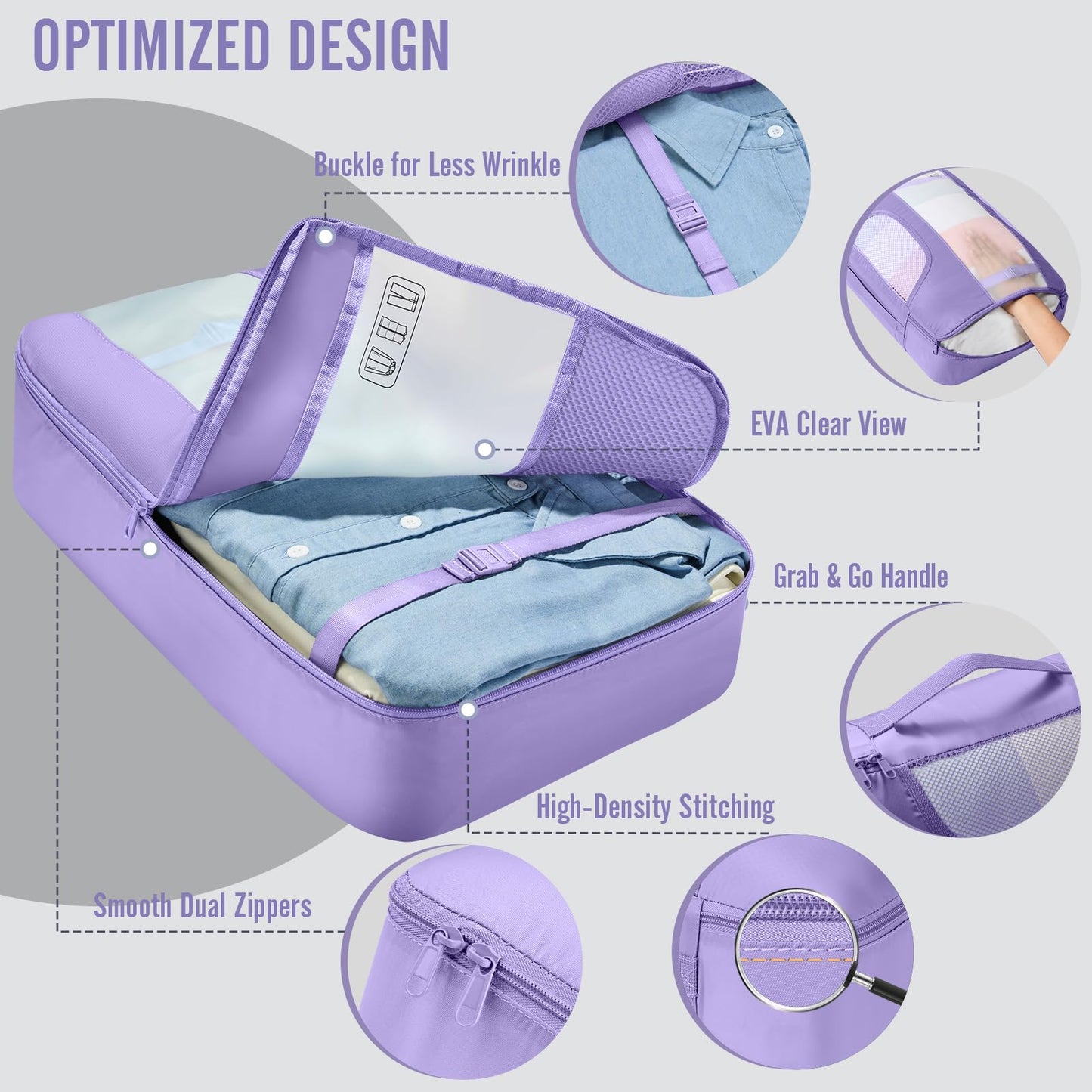 Veken 10 Set Packing Cubes for Travel Essential, Suitcase Organizer Bags in 4 Sizes, Carry-On Luggage Accessories with Large Laundry & Hanging Toiletry Bag, Must-Have for Airplane, Road Trip & Camping