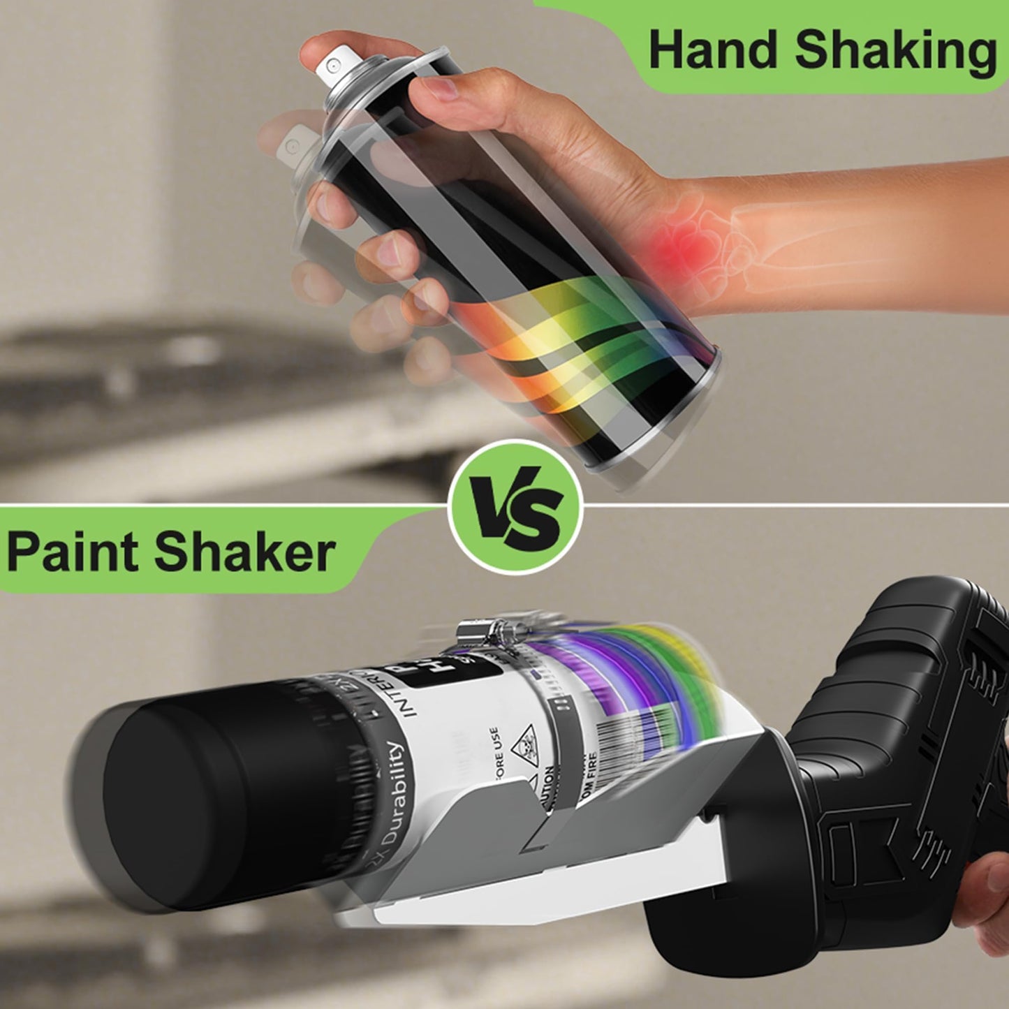 Spray Paint Can Shaker for Reciprocating Saw: Paint Can Shaker with One-Click Adjustment for DIYer - Paint Shaker Machine Made of Stainless Steel Fits 2" to 3" Cans