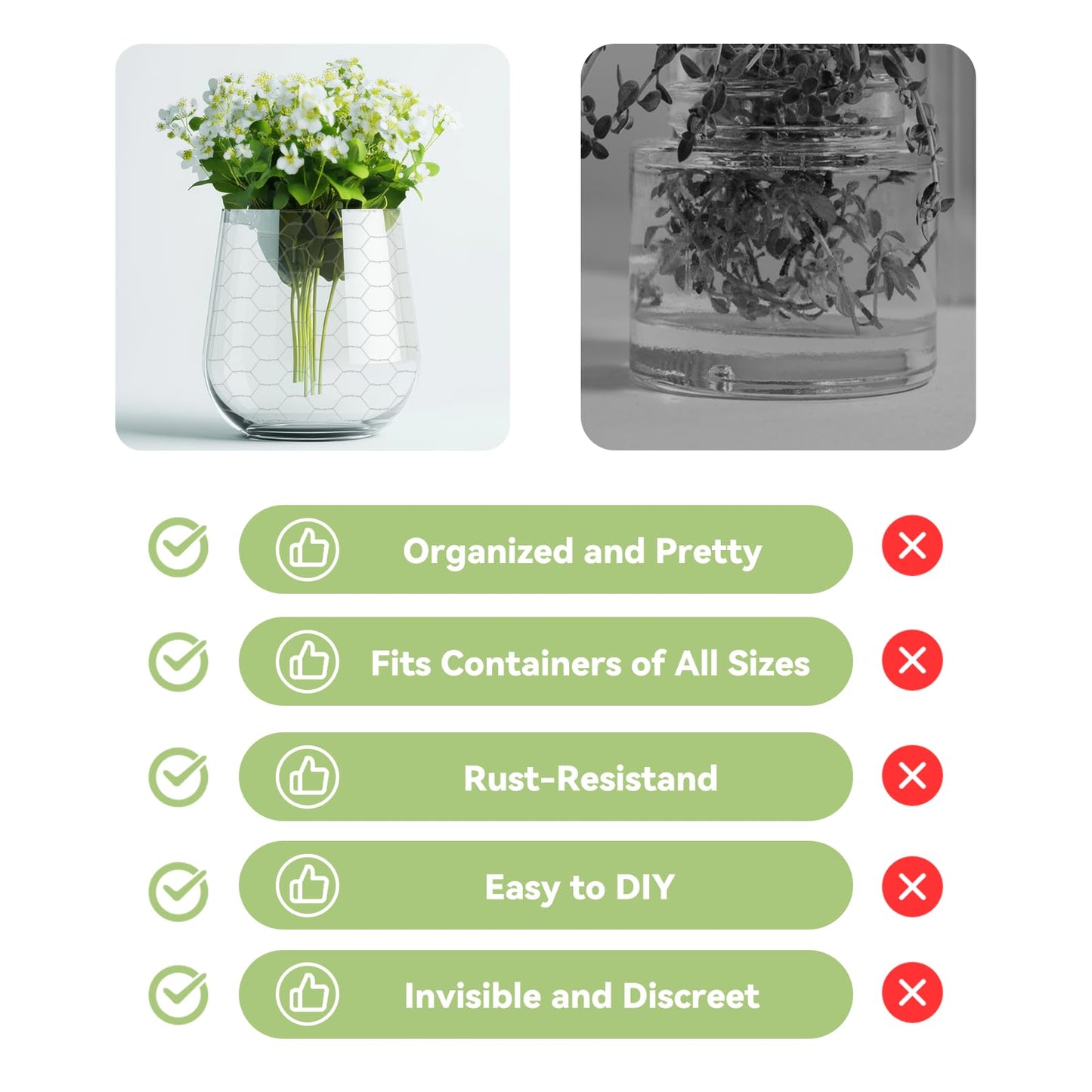 Floral Chicken Wire Flower Arrangement: 39 X 39 Inch Galvanized Chicken Wire Roll Bendable Vase Frog Mesh for Crafts DIY Grid Garden Florist Wedding Arch Holiday Christmas Thanksgiving Decorations