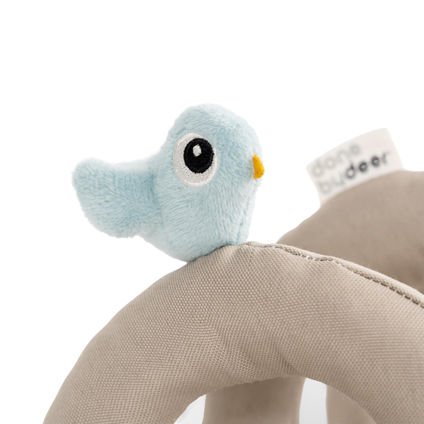 Done by Deer Car Seat Toys Hanging - Activity Spiral – Sensory Baby Toy with Mirror with Sound & Crinkle Sounds - Attachable to Cot, Carseat & Stroller - Soft & Baby-Friendly Materials