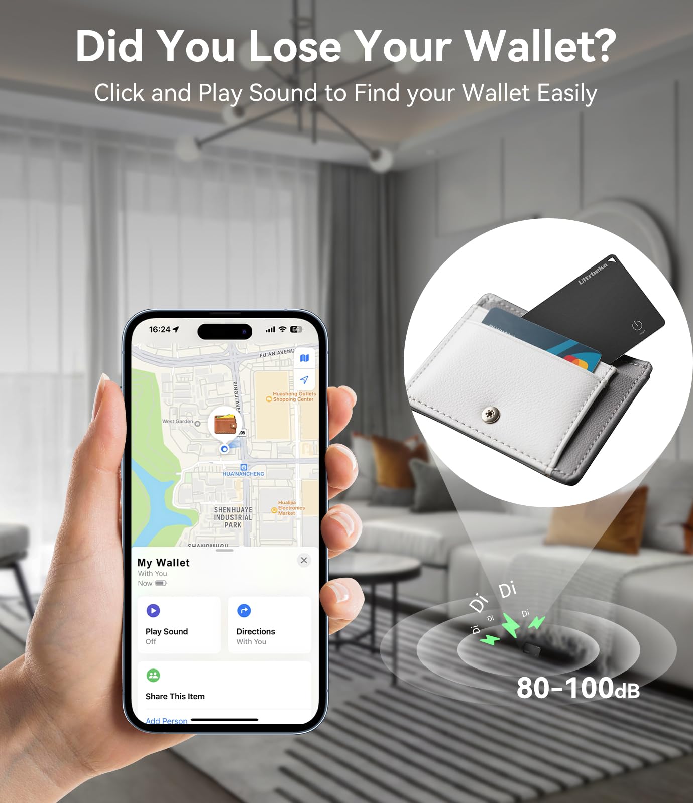 Ultrbeka Wallet Tracker Slim Card Tracker, 0.094in Rechargeable Bluetooth Tracker for Wallets, Passport, Work with Apple Find My, Card Locator- iOS Only [Apple MFi Certified] - 2pcs in 1