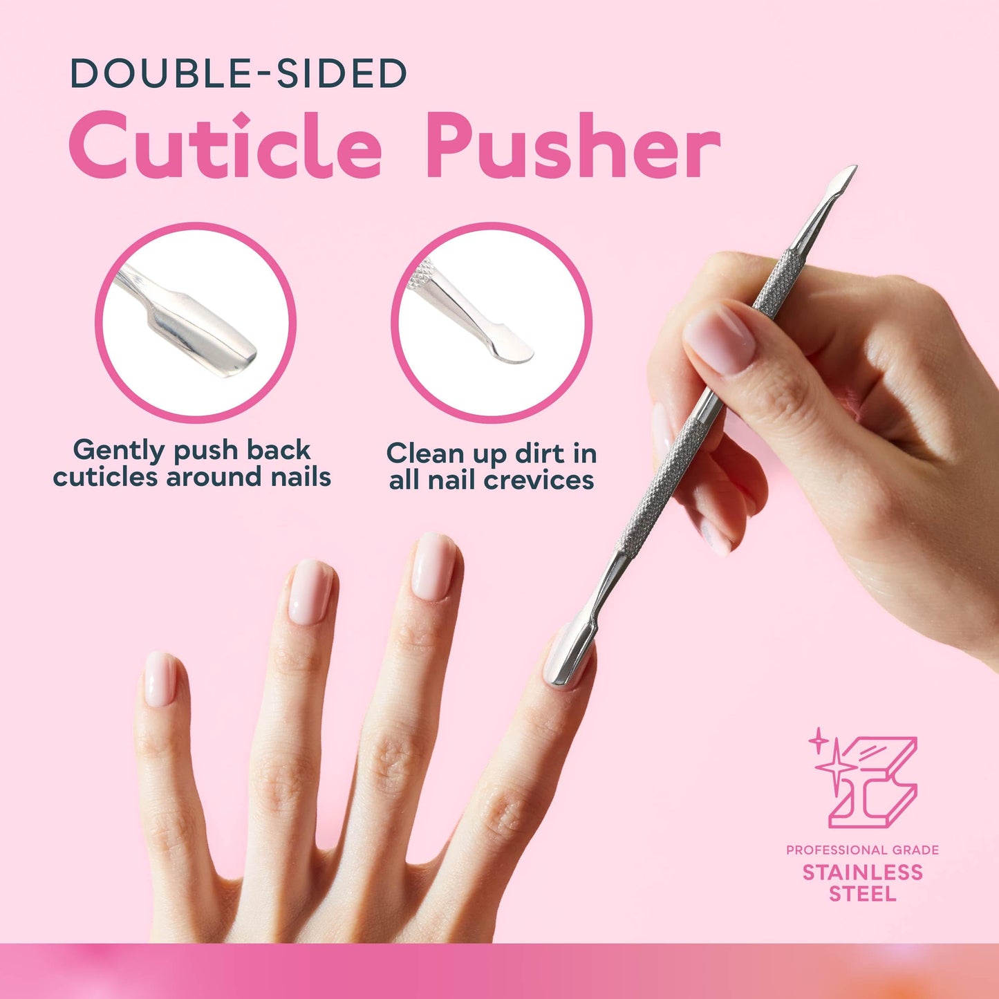 SUNUV UV Nail Lamp, 4PCS Cuticle Nippers, Cuticle Pusher with Nail File and Buffer Set, 48W Professional LED UV Light for Gel Nails SUNone Pink