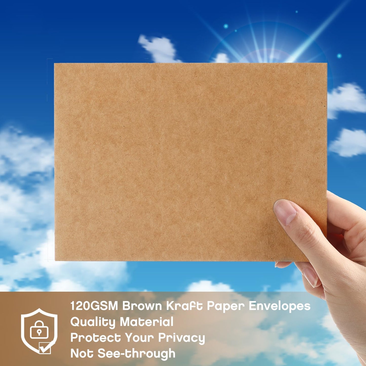 Fainne 800 Pack Brown Envelopes Bulk, Kraft Envelopes for Invitation, 120 GSM Gift Card for Office, Gift, Party, Baby Shower, Wedding (A4,4.25 x 6.25")