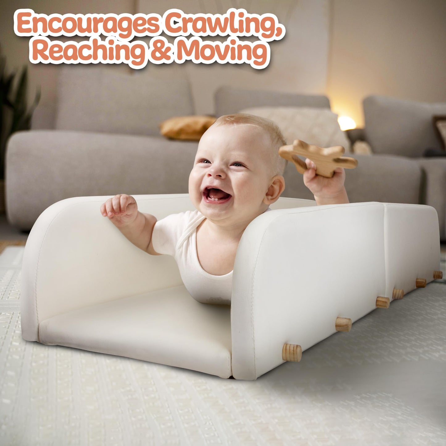 Crawlaroo Doman Method Infant Crawling Track, Tummy Time Toy, Baby Play Mat, Helps Crawl Faster, Boost Development in Infants and Babies, 4 ft Long, Foldable