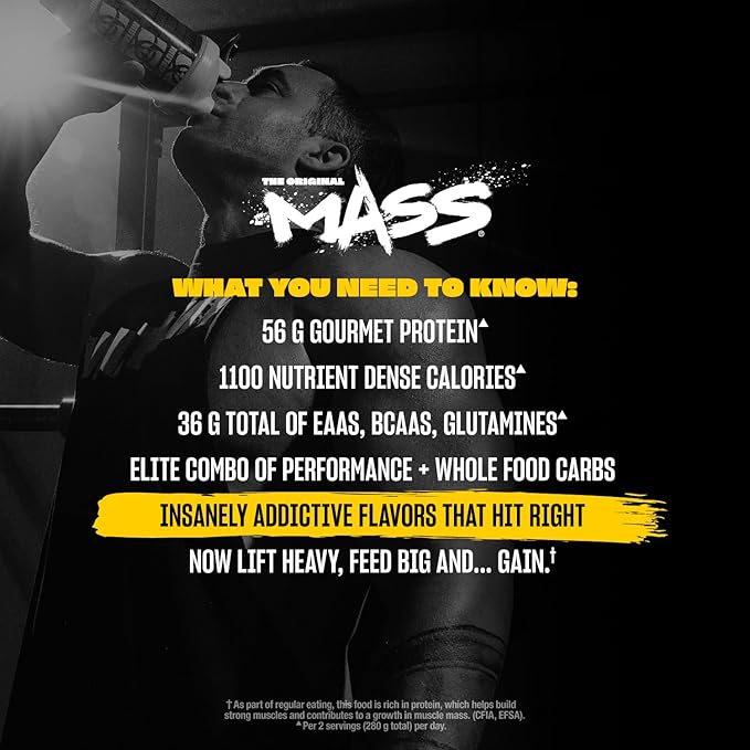 Mutant Mass Weight Gainer Protein Powder with Whey, and Casein Protein Blend for High-Calorie Workout Shakes, Smoothies, and Drinks, 15 lb - Strawberry Banana
