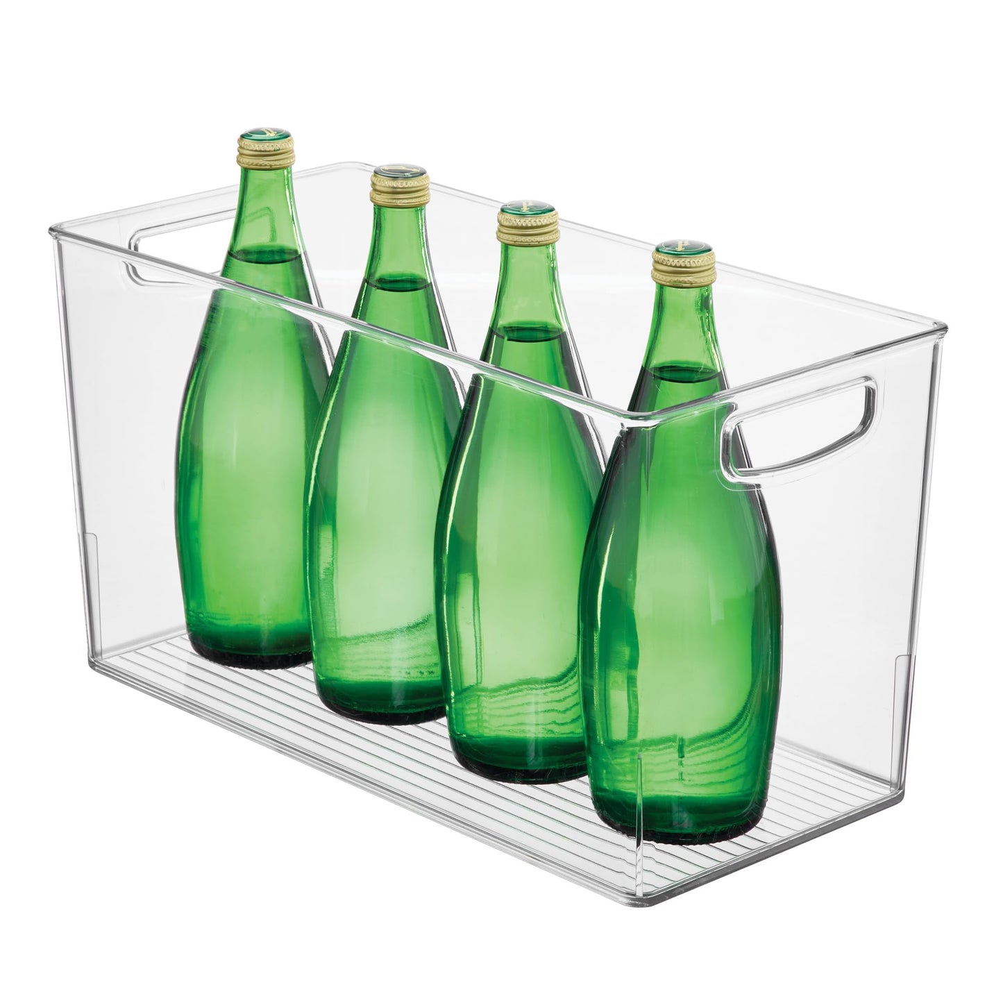 iDesign Pantry Bin with Handles - Kitchen Storage Bins for Cabinets, Pantry, or Fridge - Clear