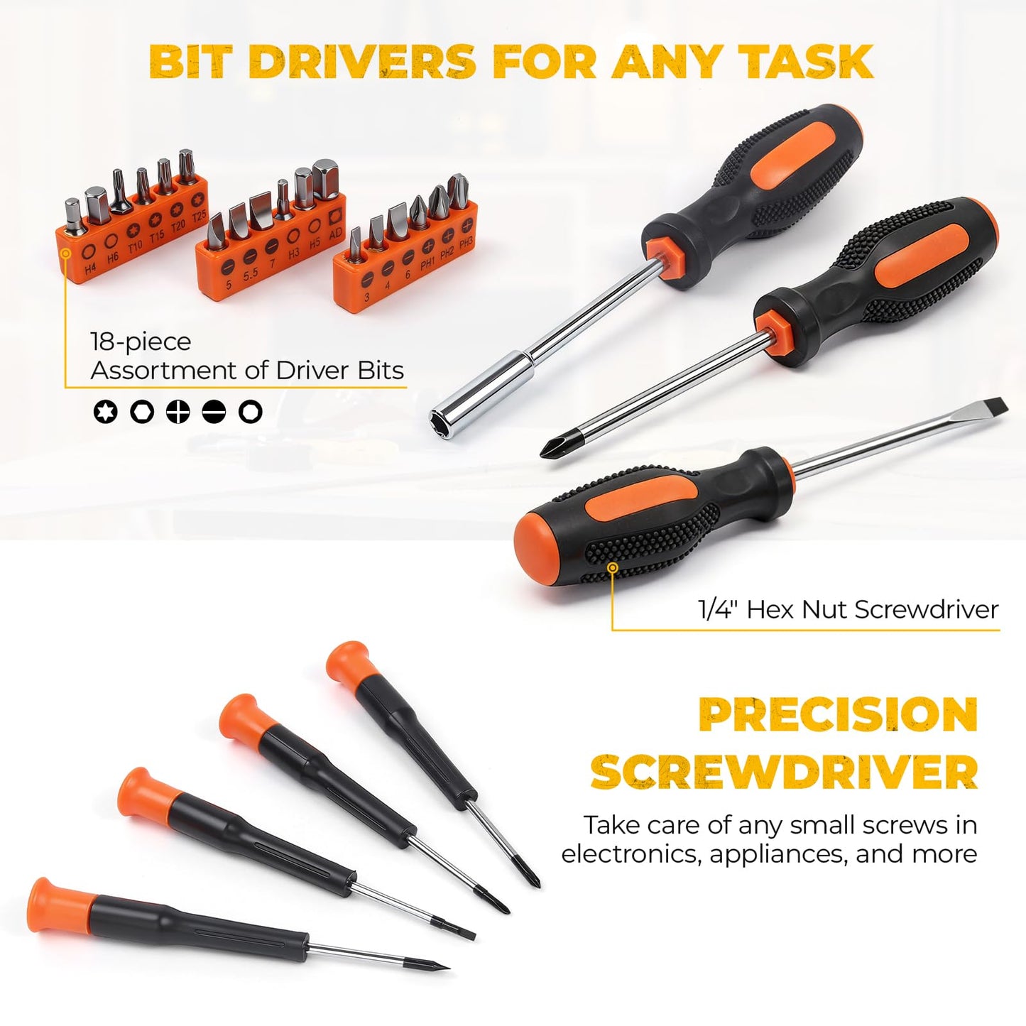 MarvTool 140 Piece Tool Set, Portable Tool Box with Cordless Drill, Home Repair Hand Tool Kit, General Household Drill Set for Homeowner, DIY, Handyman, Women