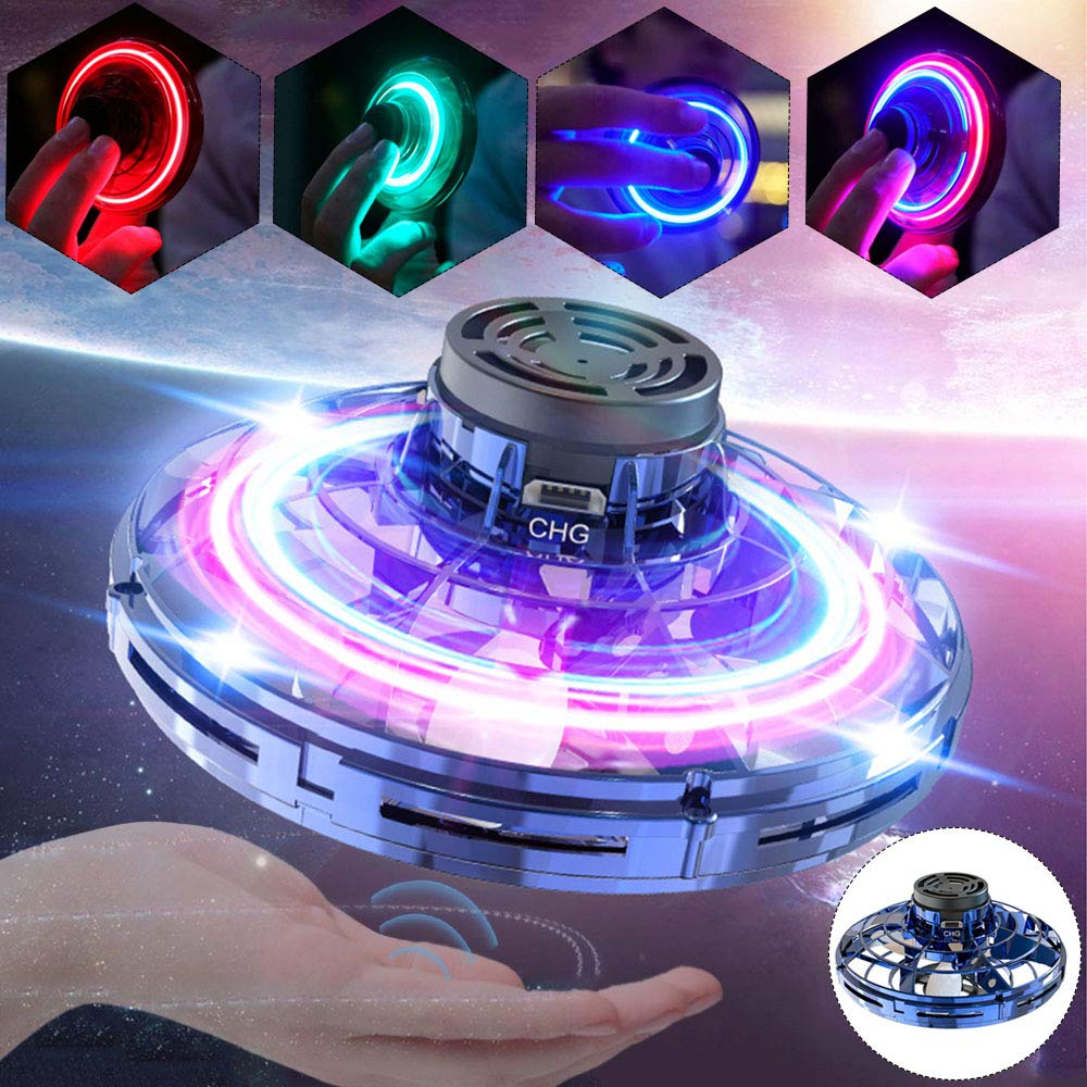 GoolRC Flying Spinner Mini UFO Drone Flying Fidget Spinner Hover Boomerang Fidget Spinner Hand Controlled Mini Drone for Teens Adults Indoor Outdoor Flying Toy