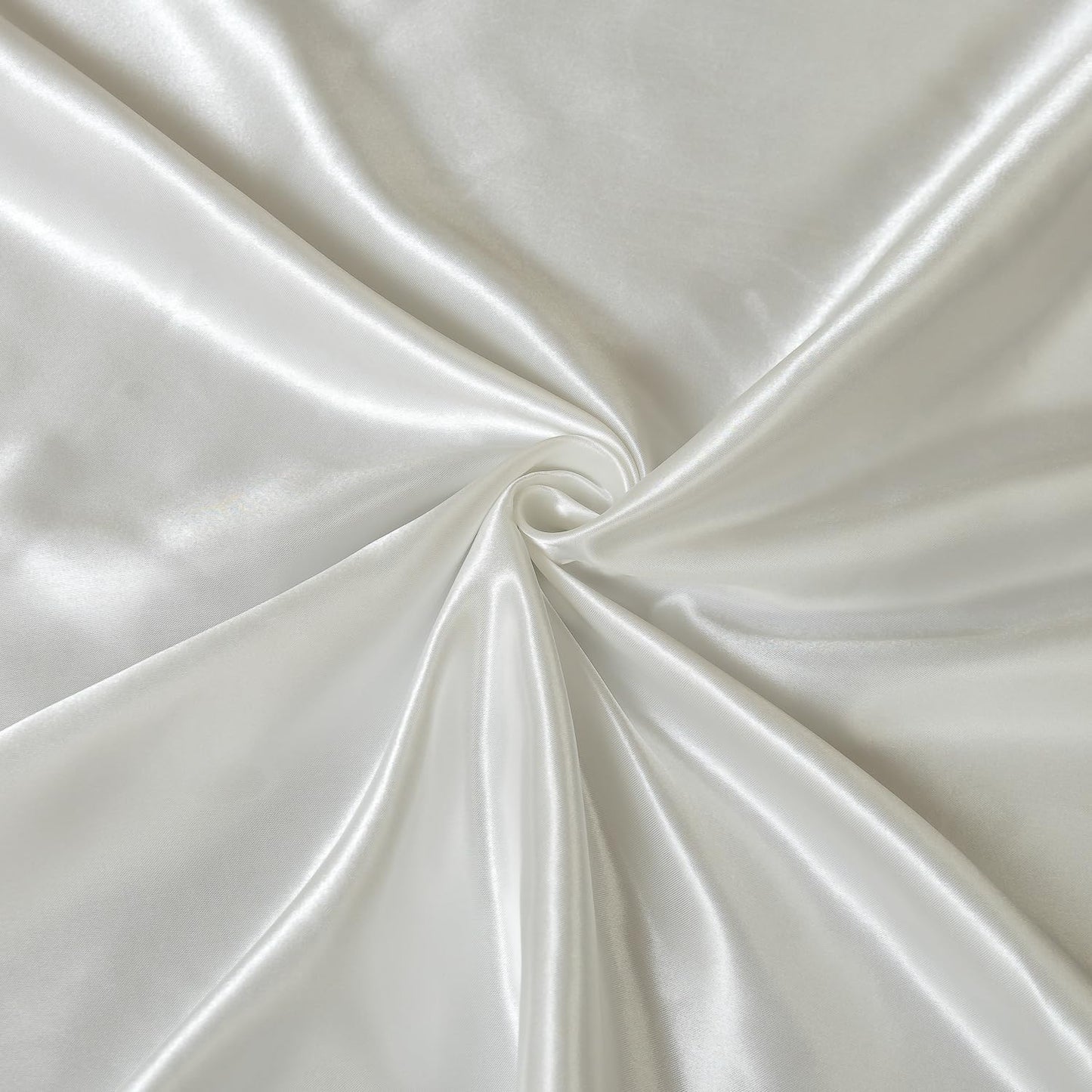 Satin Fabric by The Yard ，60 Inch Wide ，Soft Charmeuse Silk Satin Fabrics for Sewing,Wedding Dress,DIY Craftings, Costumes,Draping,Table Runner,Cloth Napkins (Ivory White, 3yard)