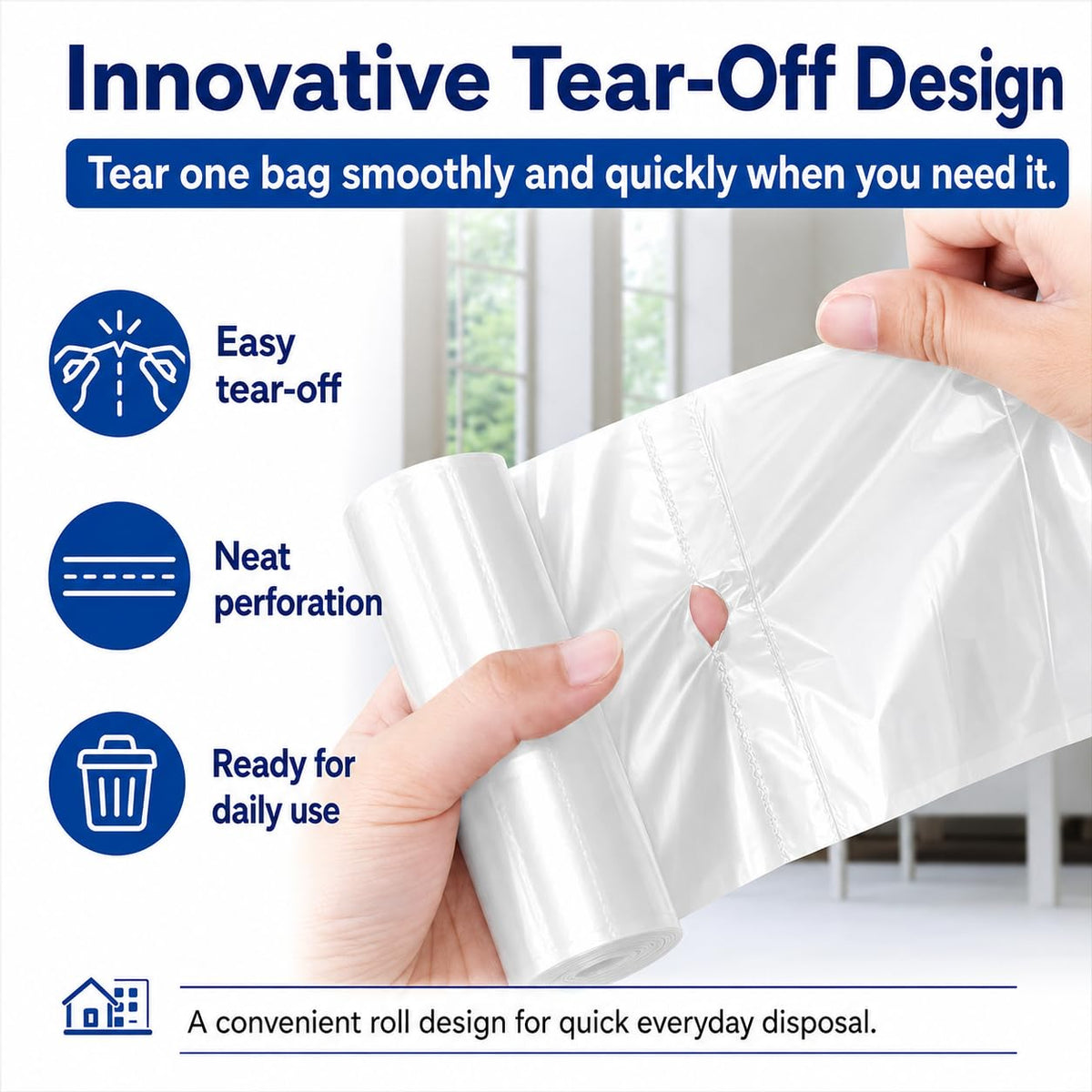 2.6 Gallon 150 Counts Small Trash Bags Garbage Bags by Teivio (120 Count)