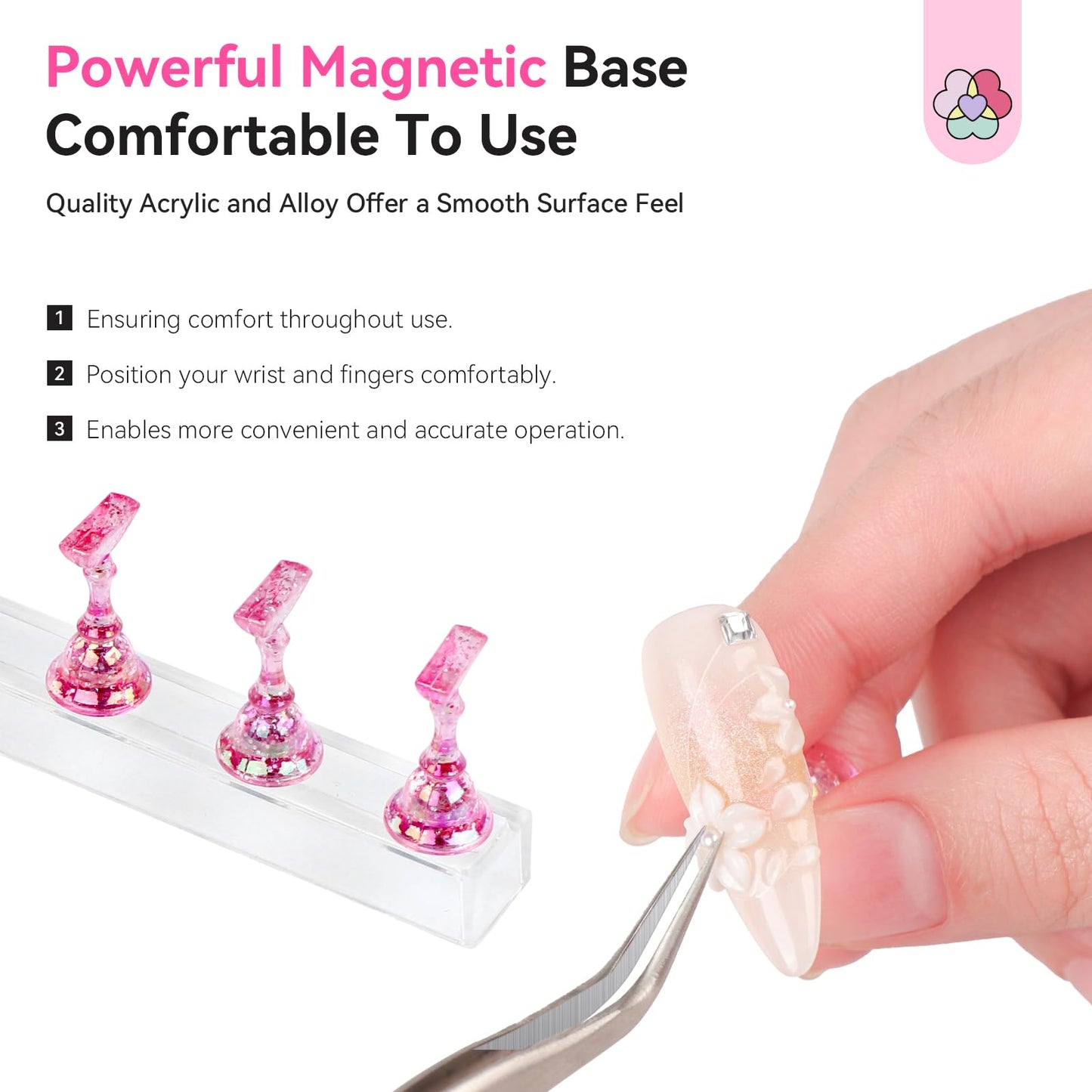 SAVILAND Solid Builder Nail Gel - 60g Large Capacity 3D Nail Gels Sculpting Gel SAVILAND 3 Set Essentials Nail Stand for Press Ons :Powerful Magnetic Nail Holder for Painting Nails Stand Fake Nail Sta
