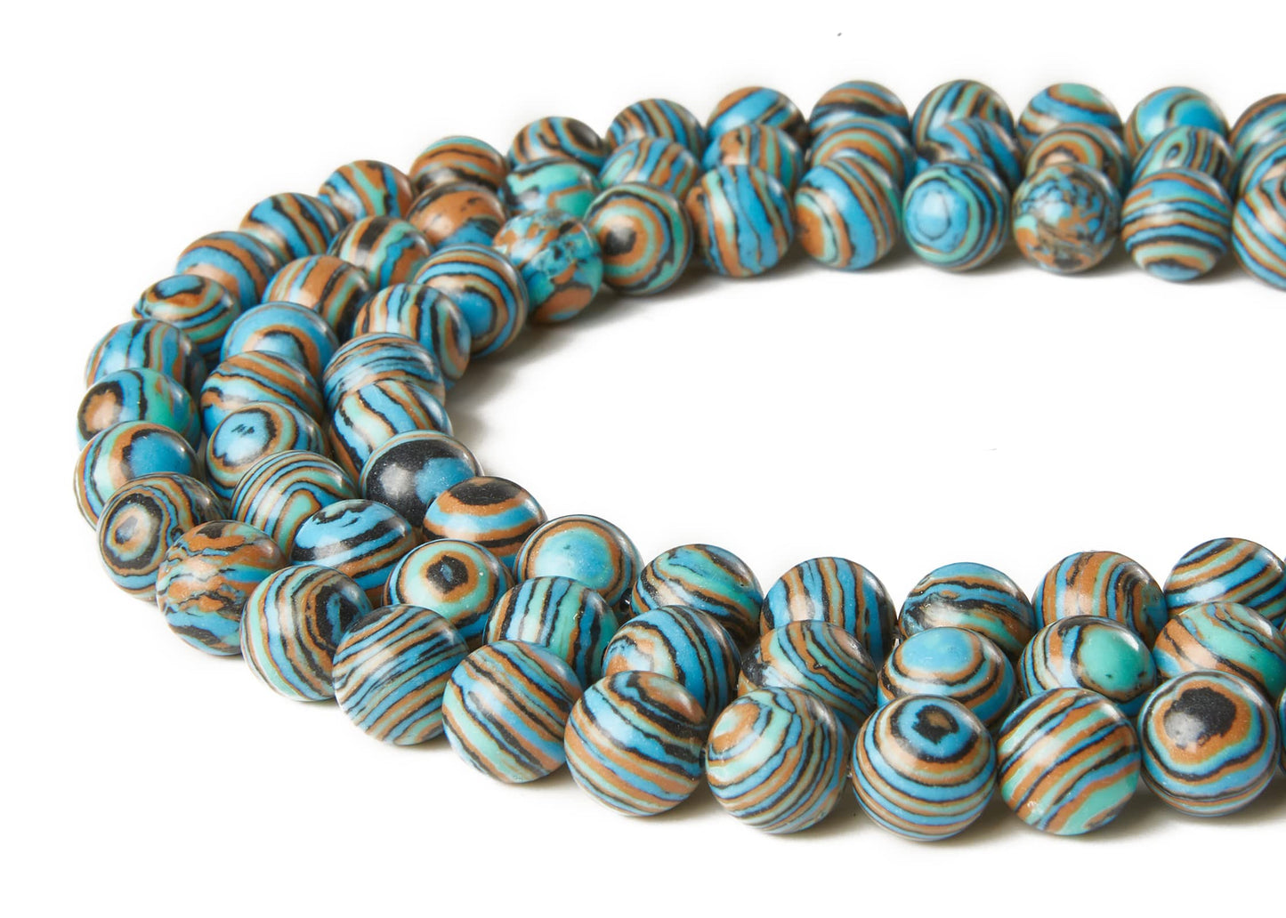 60pcs 6mm Blue Malachite Beads Natural Gemstone Beads Round Loose Beads for Jewelry Making