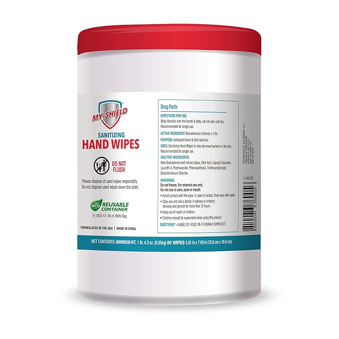 Sanitizing Hand Wipes - 80 Count (2-pack) Alcohol-Free, Long-lasting Protection. Kills 99.9% of Germs. Moisturizes With Aloe Vera. Formulated with Zetrisil. FDA Registered