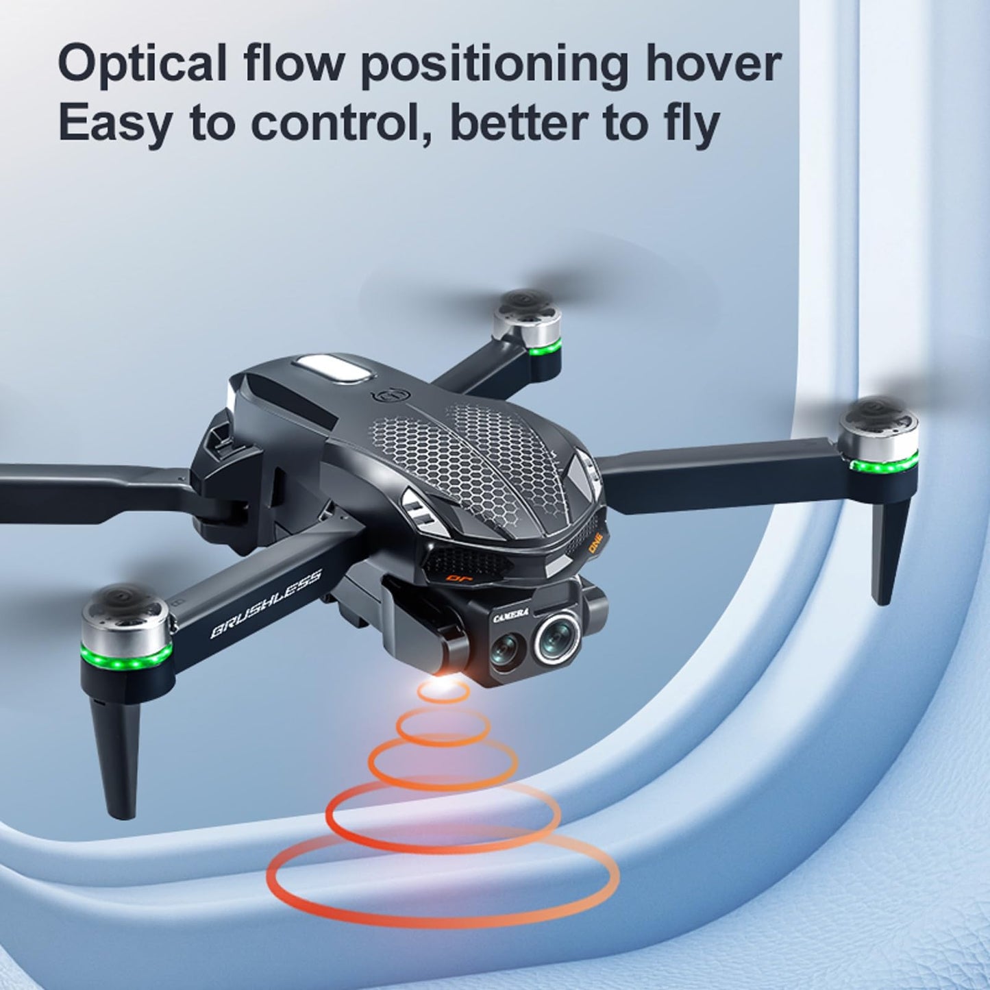 elecci S168 Drone with Screen Controller, Brushless Motor, Altitude Hold, One Key Take Off/Landing, Active Obstacle Avoidance, Black Carrying Case, Two-batteries.