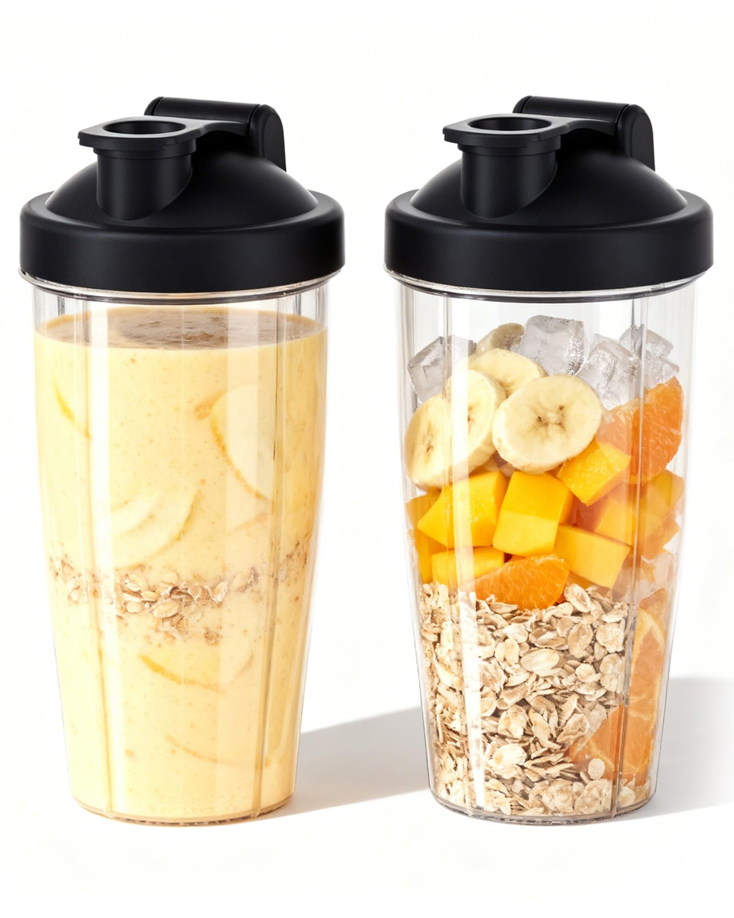 ICUCINA - 28 Oz Blender Cup Replacement with To-Go Lids, Cups for Protein Shakes, BPA Free Smoothie Cups (Pack of 2)