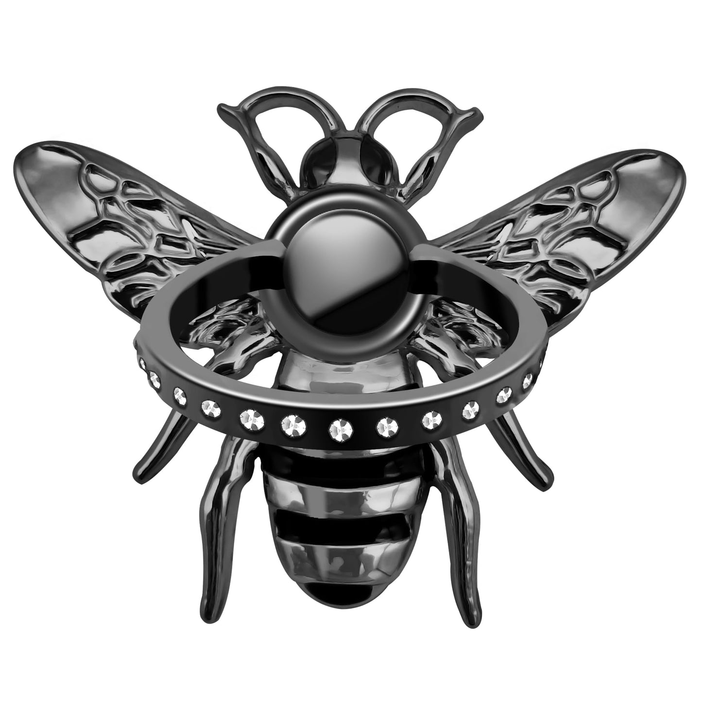 TACOMEGE Bee Cell Phone Ring Holder gift for girls women, Crystal Finger Ring Kickstand Compatible with Smartphone, Tablet, E-reader (Black)
