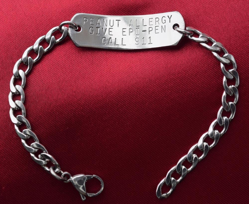 Personalized Medical Alert Bracelet, Customizable on both sides, multiple sizes, Adjustable, Stainless steel