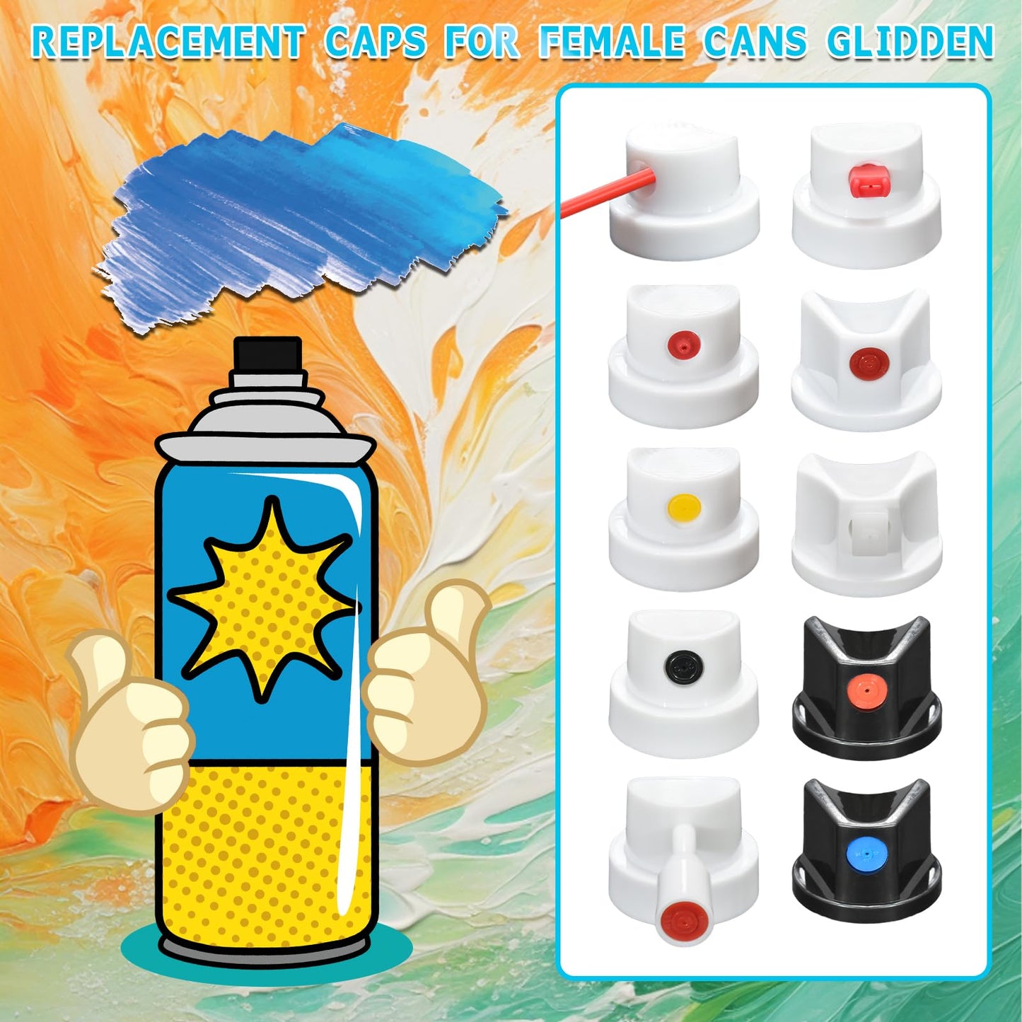 Universal Spray Can Nozzle Kit for Montana/Different Spray Cans - 20 Assorted Caps & Tips - Graffiti, Auto Repair, DIY Projects - High-Efficiency Paint Saver & Handle Attachments