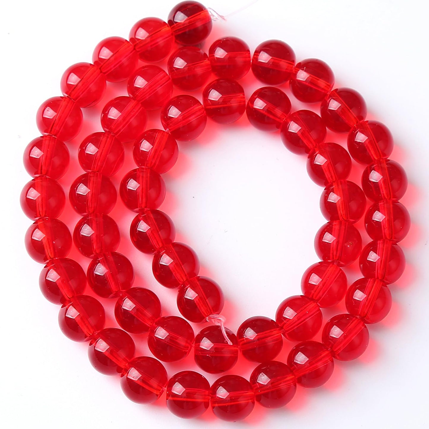 180pcs 4MM Blood Red Glass Crystal Beads Natural Stone for Jewelry Making Round Gemstone Beads DIY Bracelet Necklace 2 Strands 32"