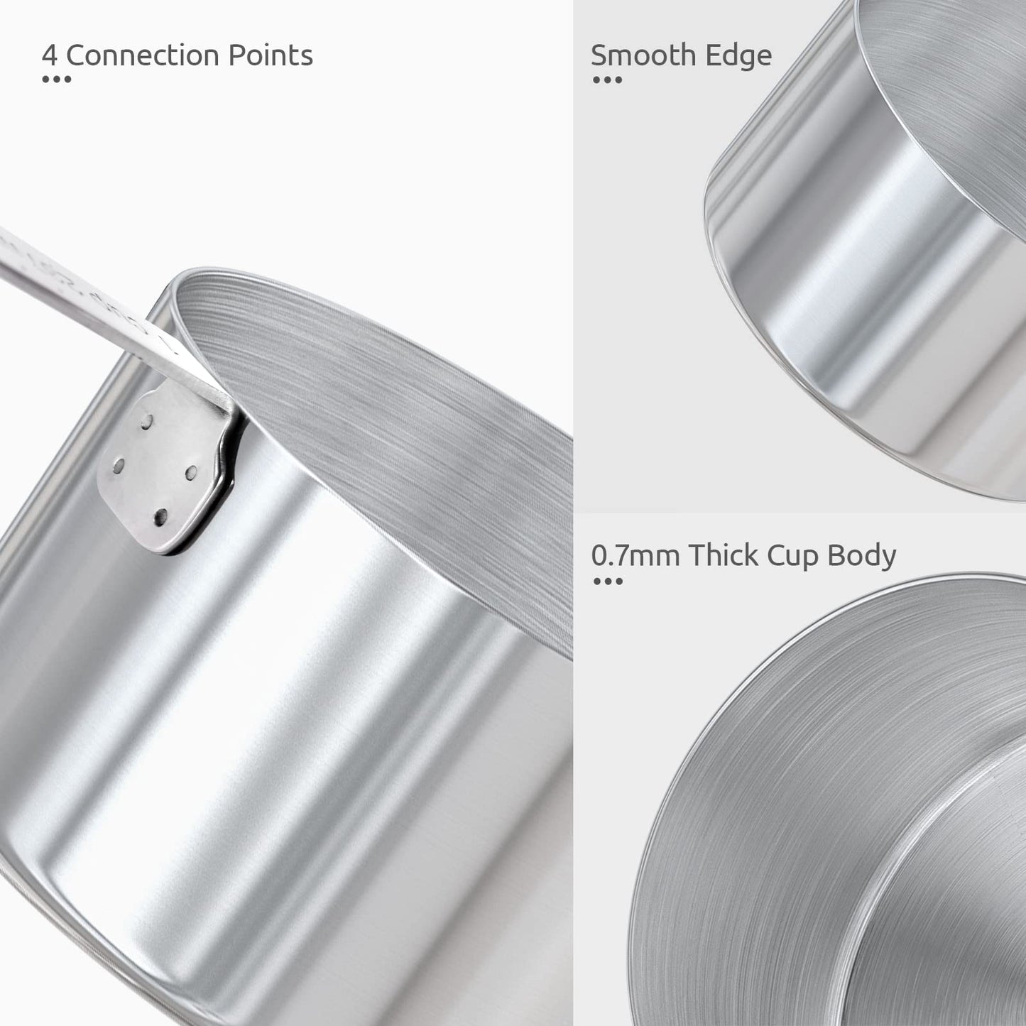 Measuring Cups and Spoons Set: U-Taste 18/8 Stainless Steel 12 Pieces Metal Stacking Kitchen Baking Cooking Food Measure Set 7 Cups 5 Spoons with Strengthened Weld Joints (Aqua Sky)