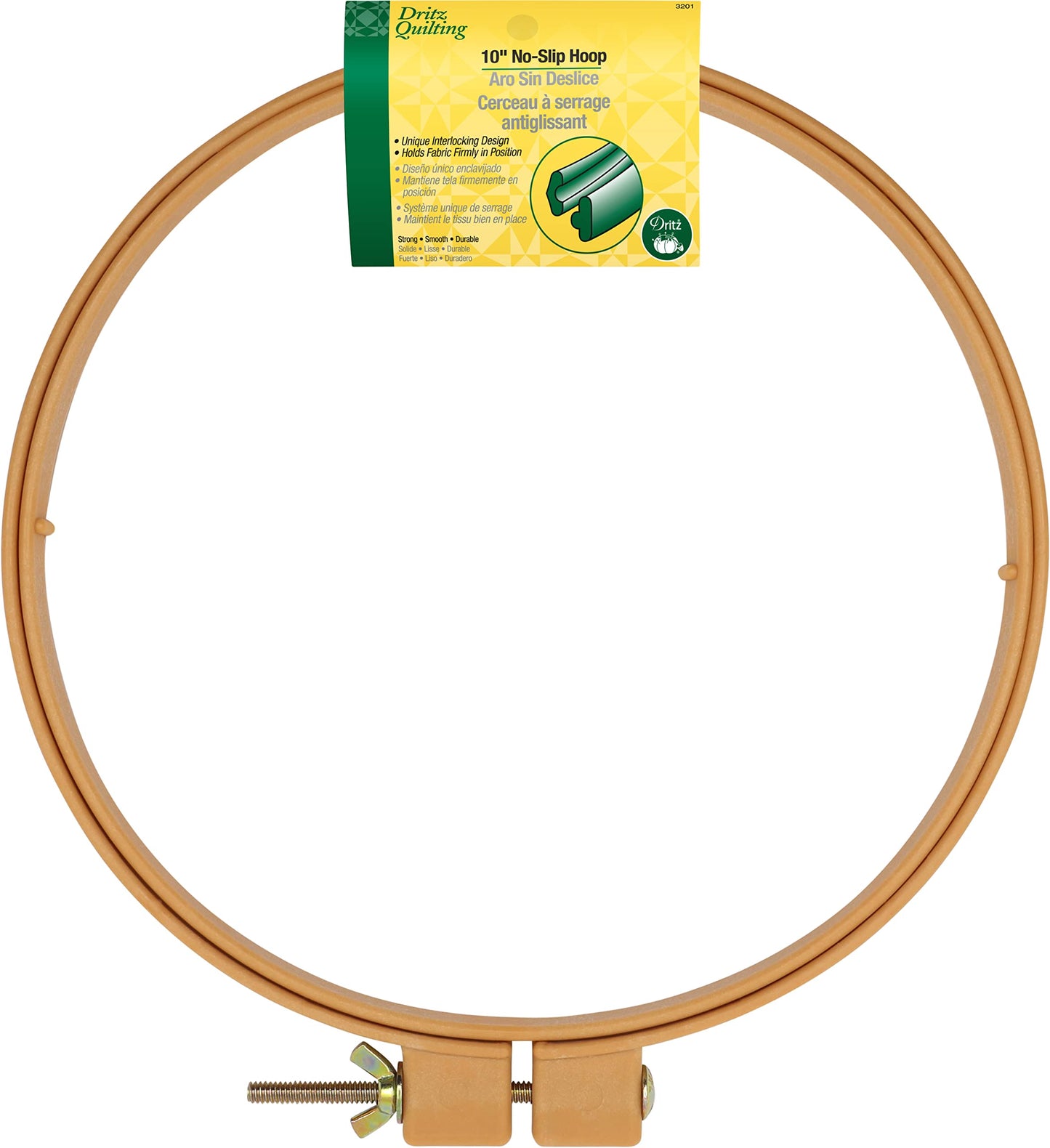 Dritz 3201 Plastic No-Slip Quilting Hoop, 10-Inch