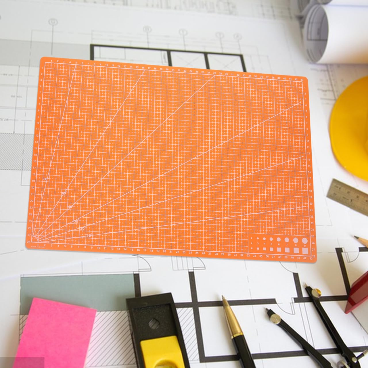 SHINEOFI Double-Sided PVC Mat for Diy Crafting Sculpting and Painting 24 x 36 Gridded Craft Board for Scrapbooking
