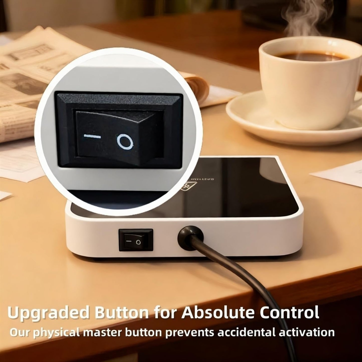 Coffee Mug Warmer & Candle Warmer 2-in-1 with Auto Shut Off - 46W Smart Electric Warmer, 6 Temperature Settings (113-158°F), Digital Timer, 4.5" Plate for WFH,Desk,Office,Home,Bedroom