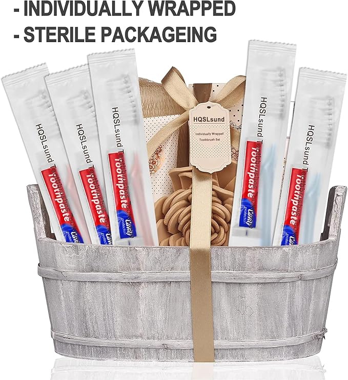 500pcs Disposable Toothbrushes, 2 Color, Travel Toothpaste for Homeless, Airbnb, Hotel