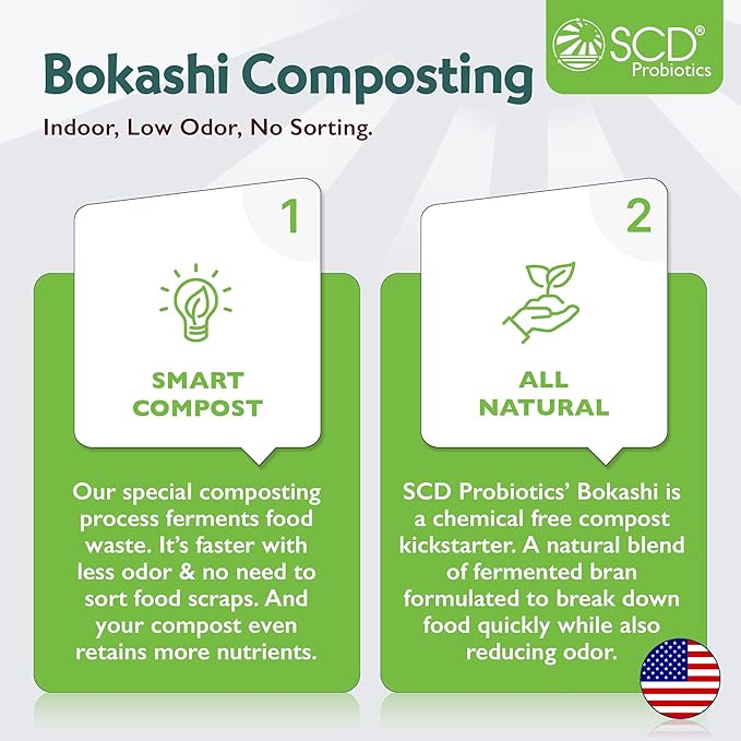 All Seasons Indoor Composter Starter Kit – 5 Gallon Tan Compost Bin For Kitchen Countertop With Lid, Spigot & 1 Gallon (2 lbs.) Bag Of Dry Bokashi Bran – by SCD Probiotics