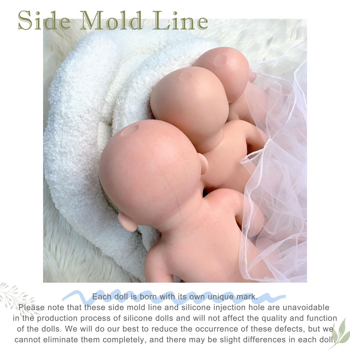 Gileutay 20 inch Full Solid Silicone Reborn Doll Boy Lifelike Reborn Sleeping Newborn Babies Doll That Can Open Mouth