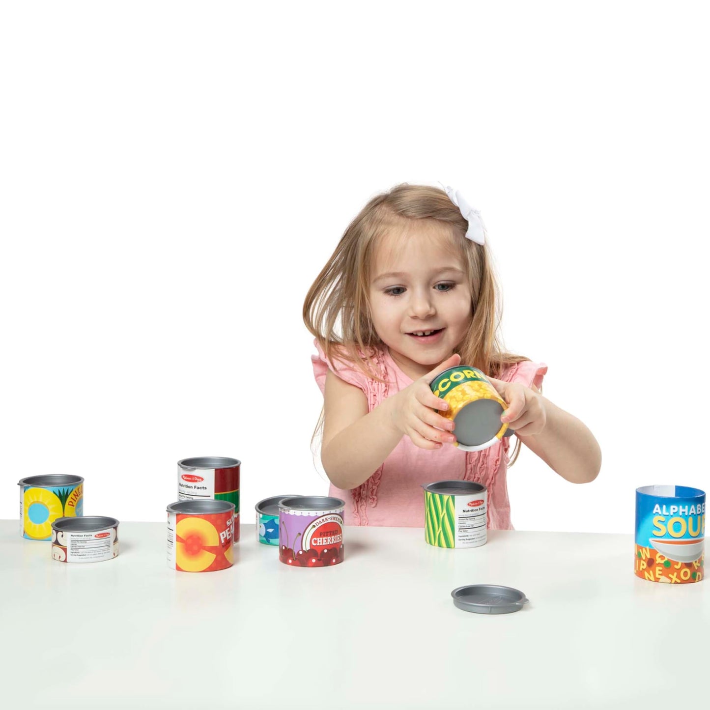 Melissa & Doug Let's Play House, 10 Grocery Cans with Removable Lids, Toy Food & Play Kitchen Accessories, Preschool Learning Toys for Girls & Boys 3+